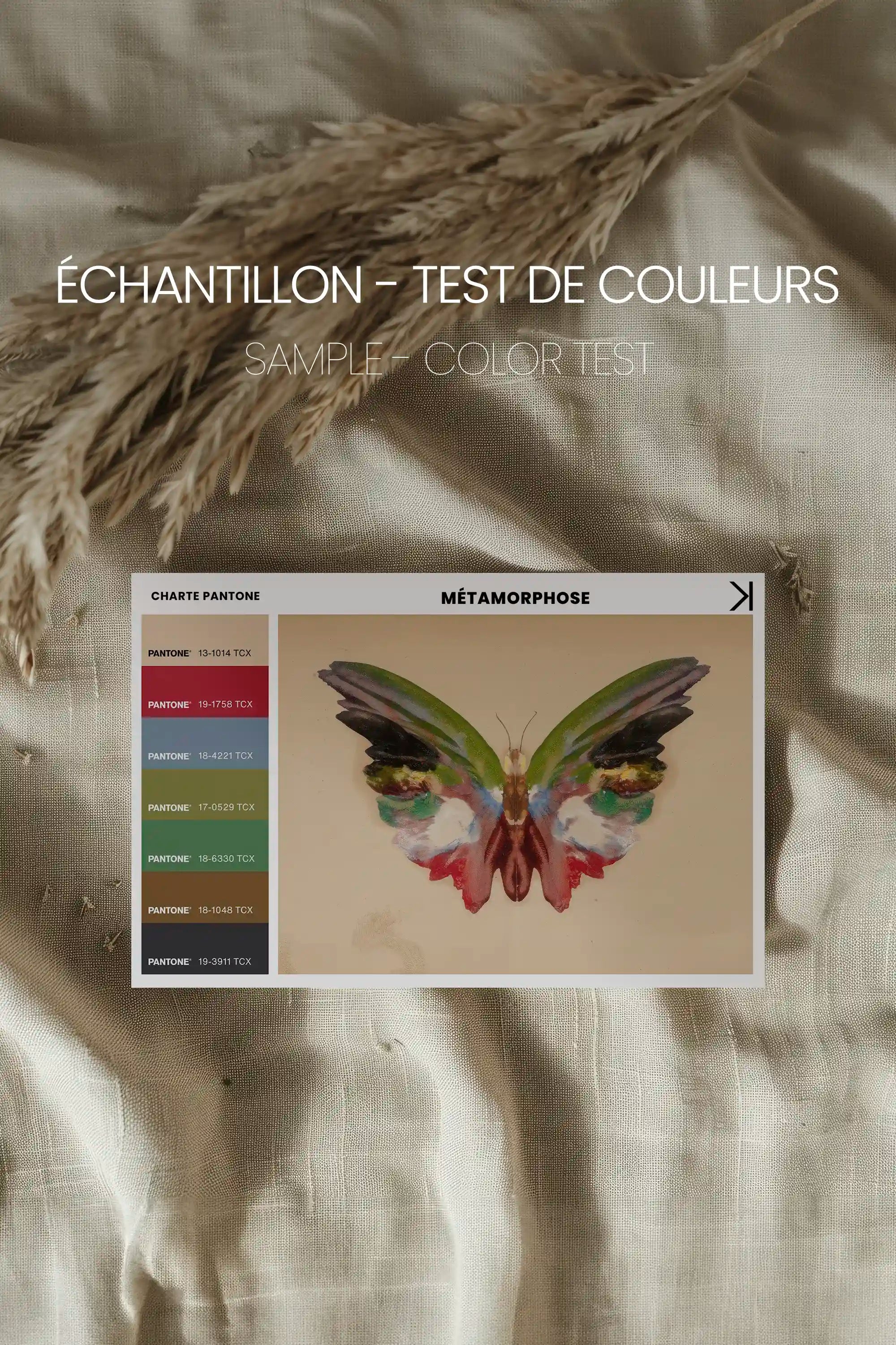 MÉTAMORPHOSE, Work on stretched canvas, framed Naturel Clair