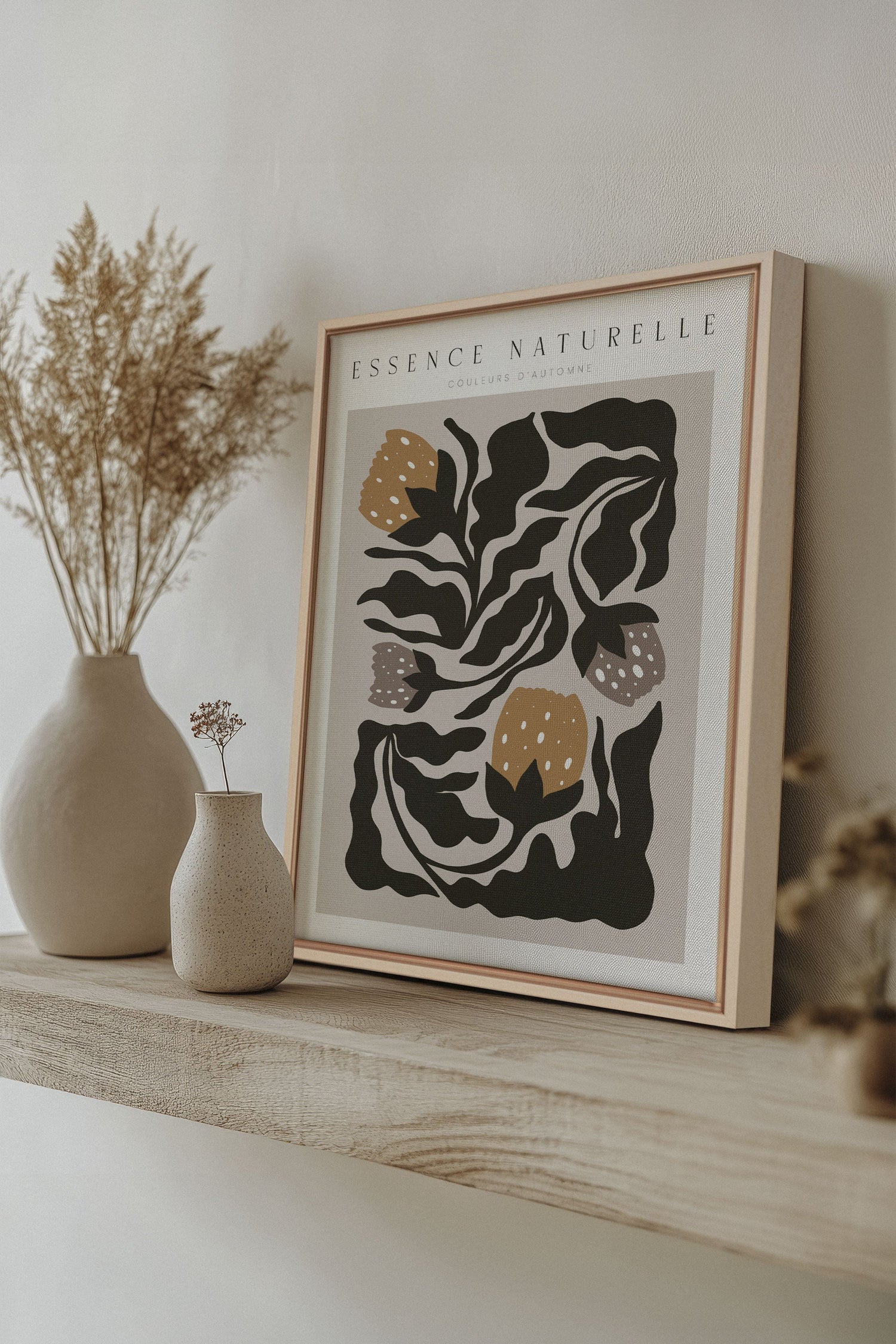 OLEKA CANVAS - ESSENCE NATURELLE, Oeuvre sur toile étirée, encadré Naturel Clair