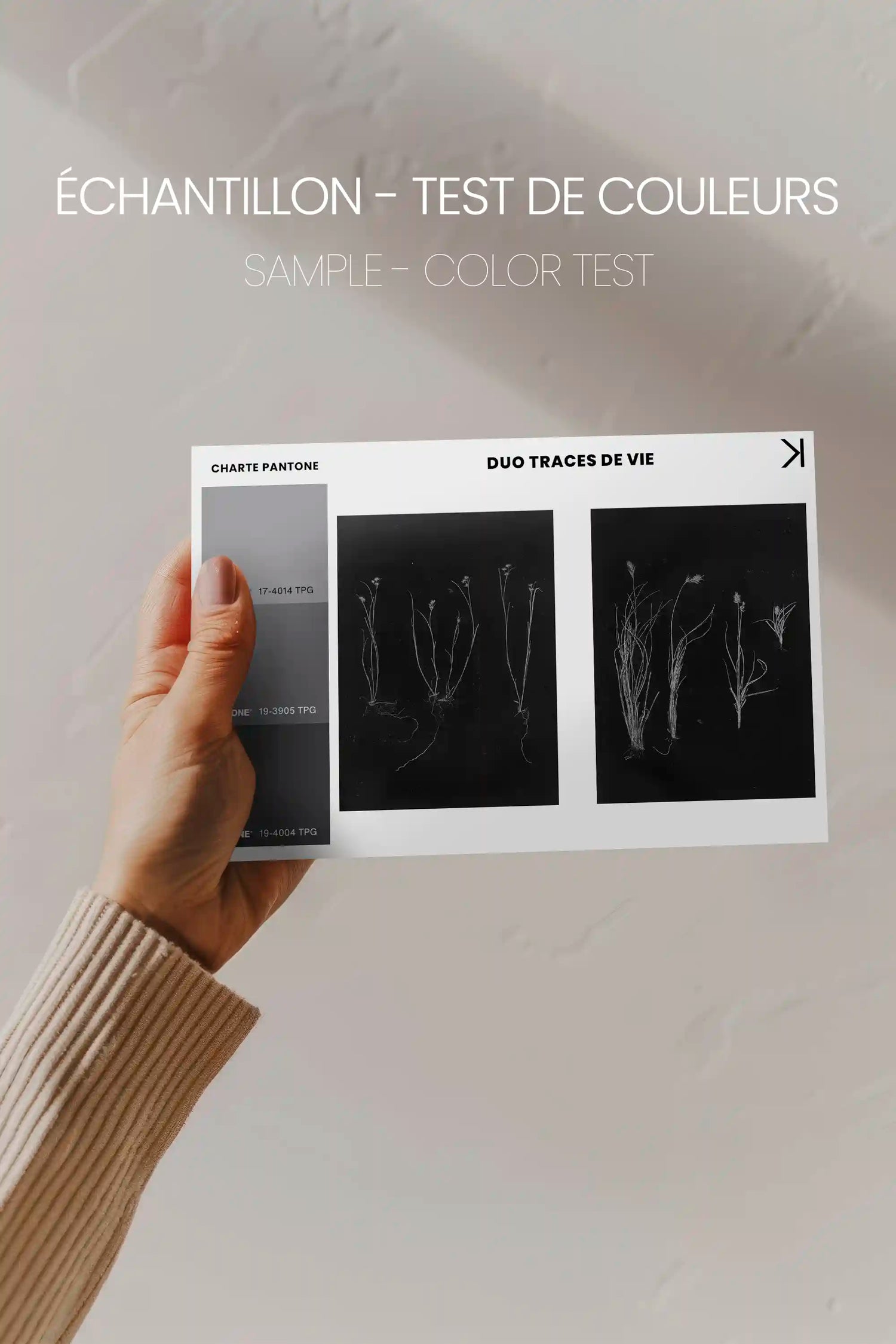 DUO TRACES DE VIE, 2 Oeuvres sur toile étirée, encadré Noir