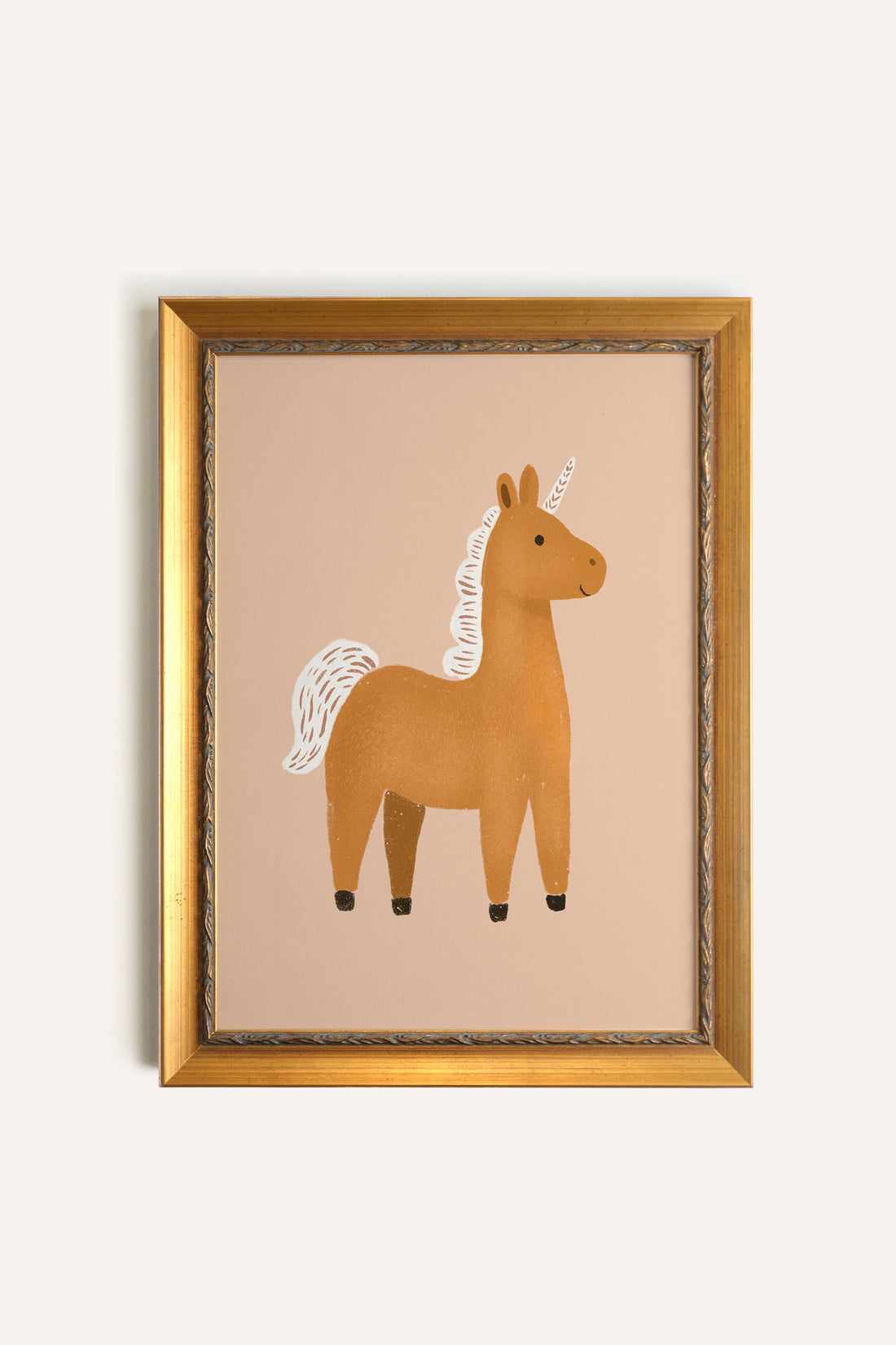 PETITE LICORNE, Oeuvre sur toile rigide, encadré Vintage Or