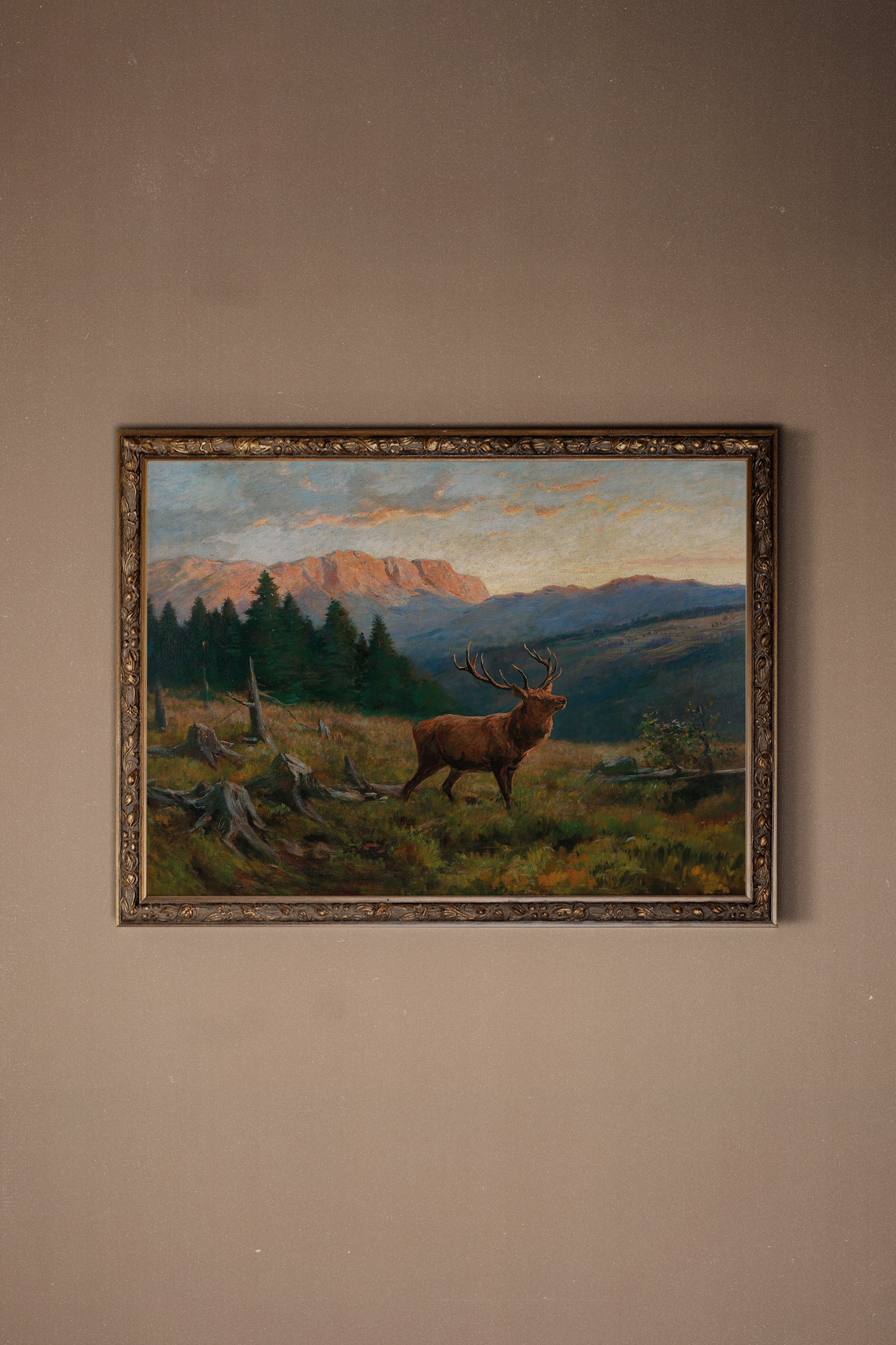 ÂME DE LA FORÊT, Oeuvre sur toile rigide, encadré Vintage Bronze