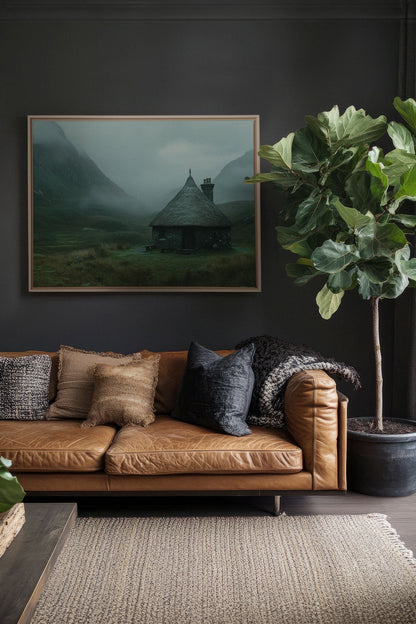 OLEKA CANVAS - REFUGE DU GARDIEN, Oeuvre sur toile étirée, encadré Naturel Clair