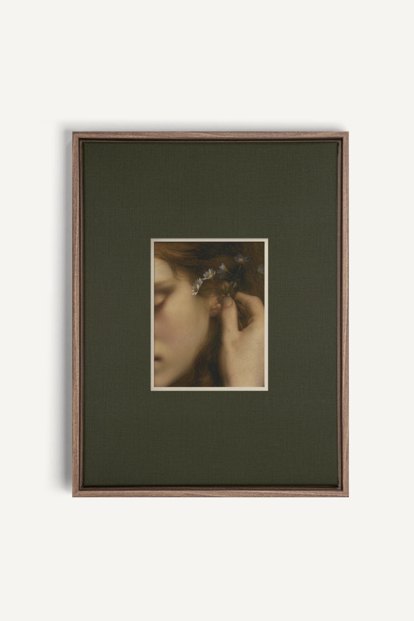 LE SECRET DES FLEURS, Artwork on stretched canvas, Oak Brown frame