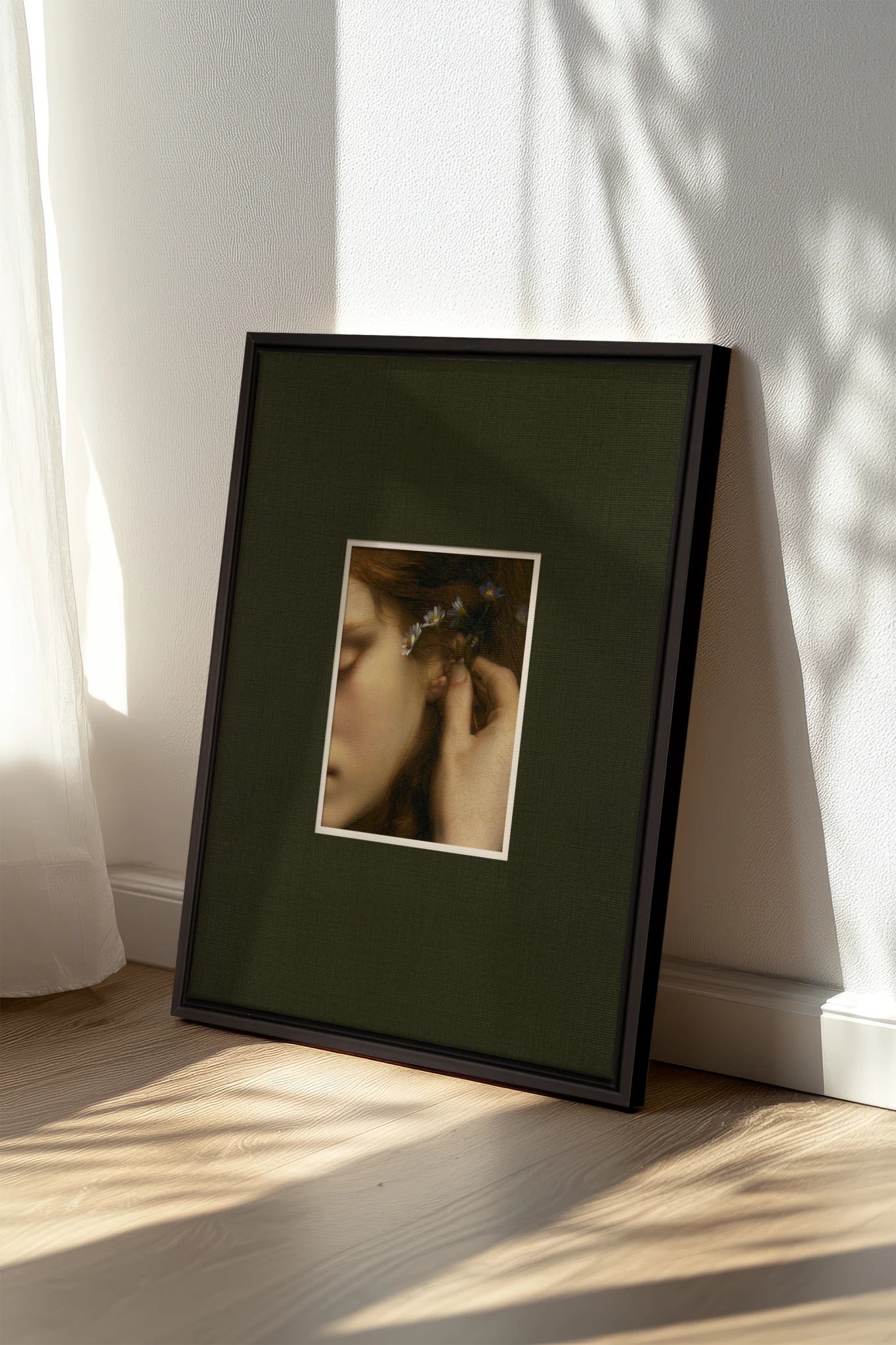 LE SECRET DES FLEURS, Artwork on stretched canvas, Black frame