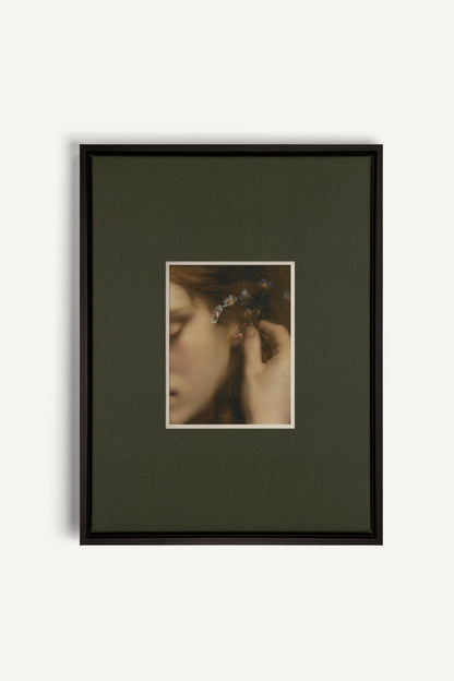 LE SECRET DES FLEURS, Artwork on stretched canvas, Black frame