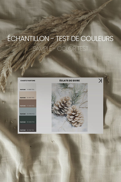 OLEKA CANVAS - ÉCLATS DE GIVRE, Oeuvre sur toile étirée, encadré Naturel Clair