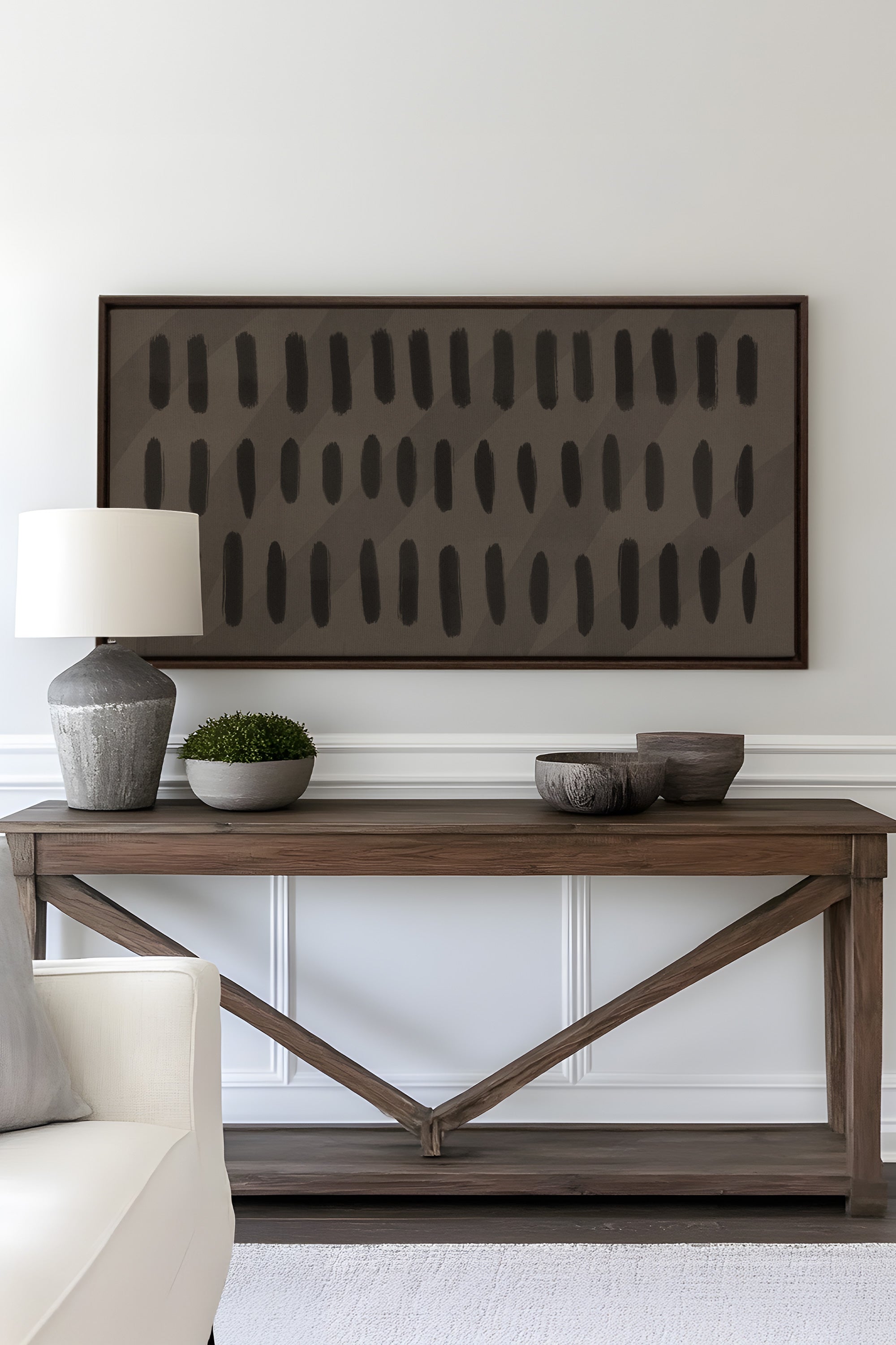 OLEKA CANVAS - SILENT BEATS, Oeuvre sur toile étirée, encadré Brun Noyer