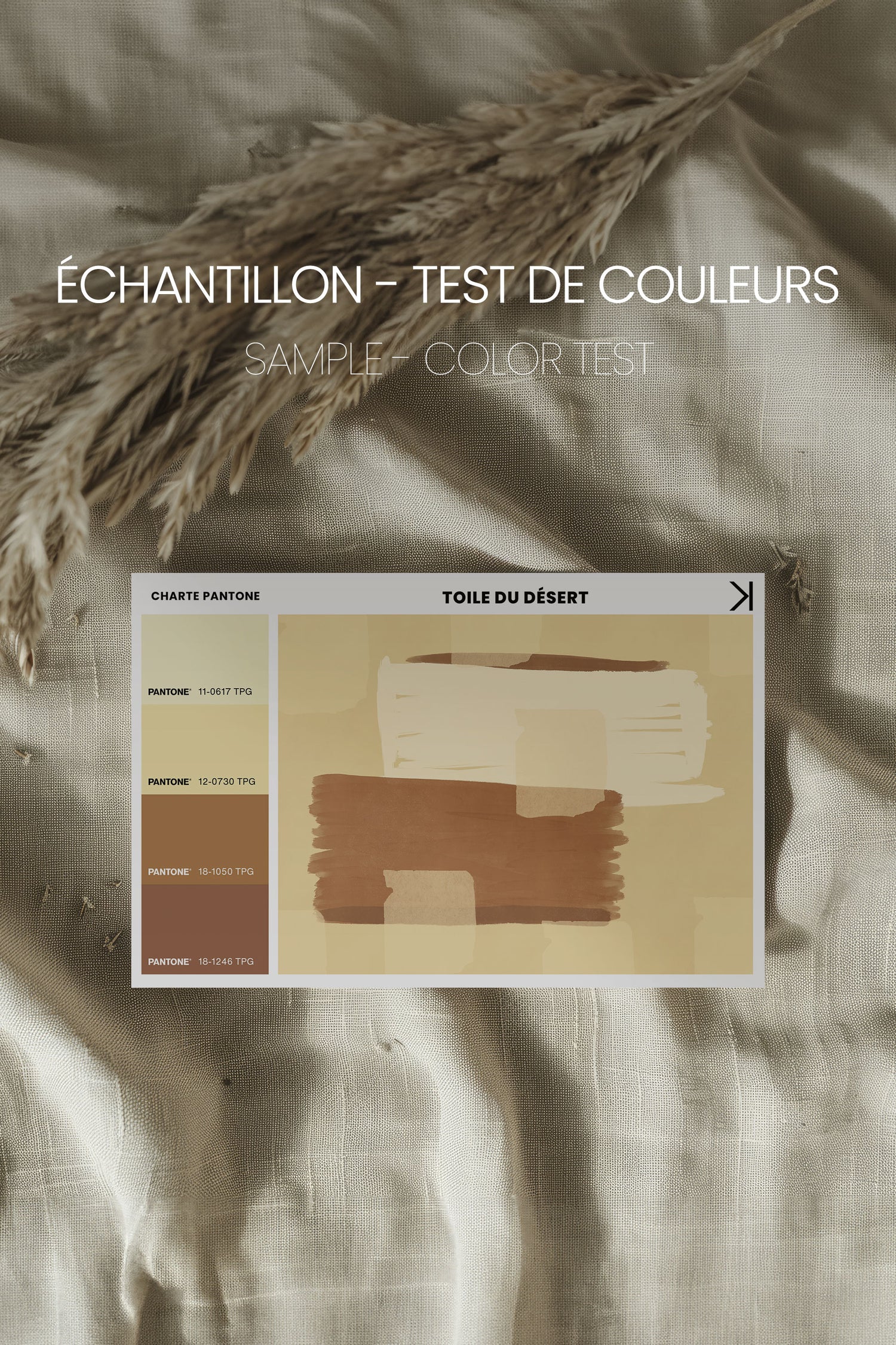 TOILE DU DÉSERT, Artwork on stretched canvas, framed in white