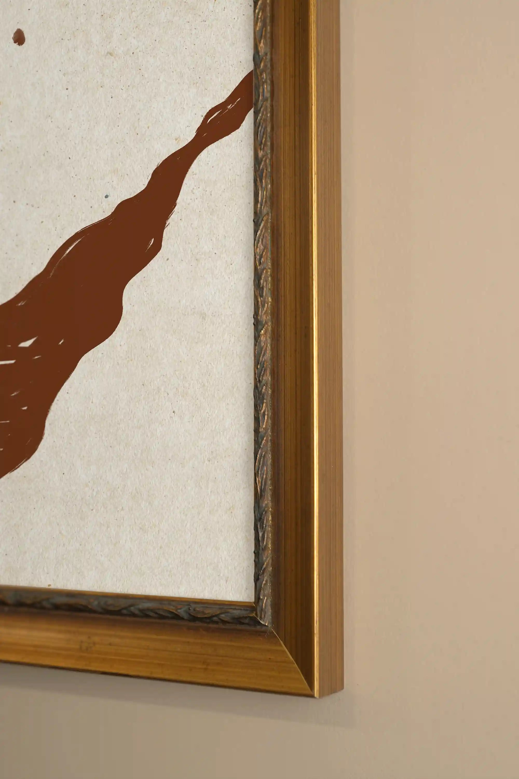 FORCES SILENCIEUSE, Oeuvre sur toile rigide, encadré Vintage Or