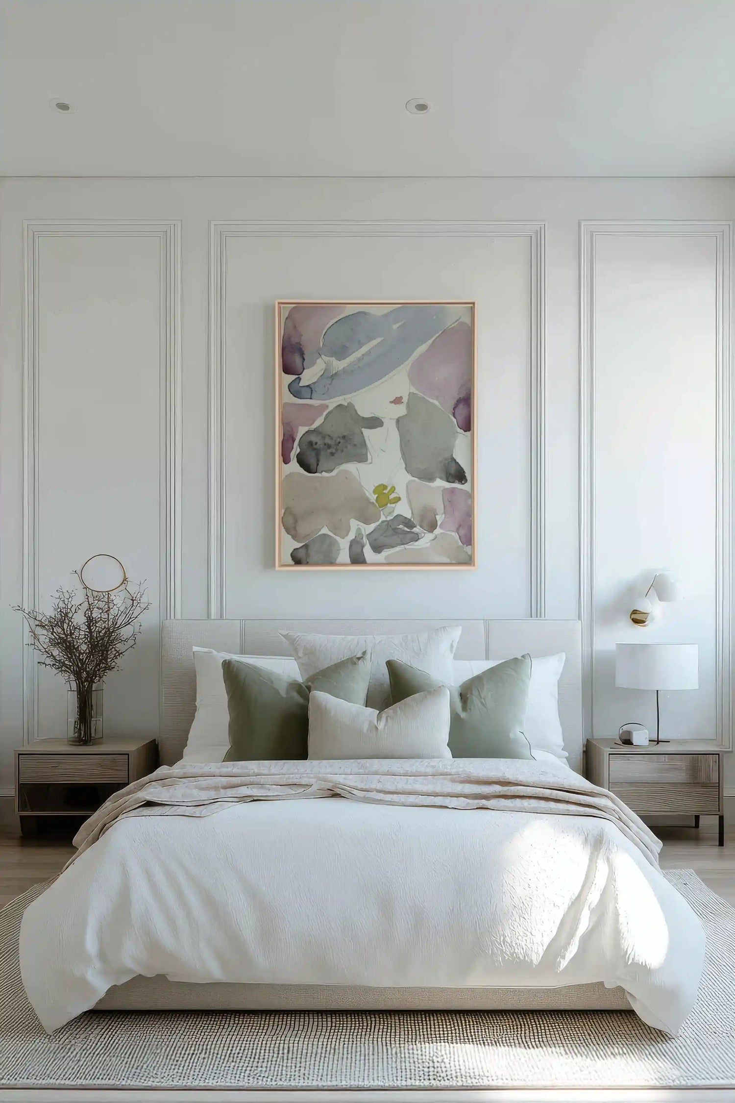 ORCHID HAZE, Work on stretched canvas, framed Naturel Clair