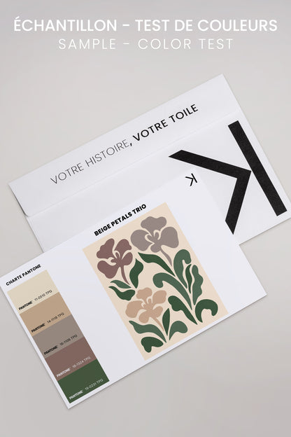 OLEKA CANVAS - BEIGE PETALS, Oeuvre sur toile étirée, encadré Naturel Clair