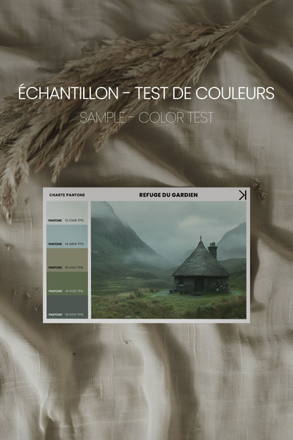 OLEKA CANVAS - REFUGE DU GARDIEN, Oeuvre sur toile étirée, encadré Brun Noyer