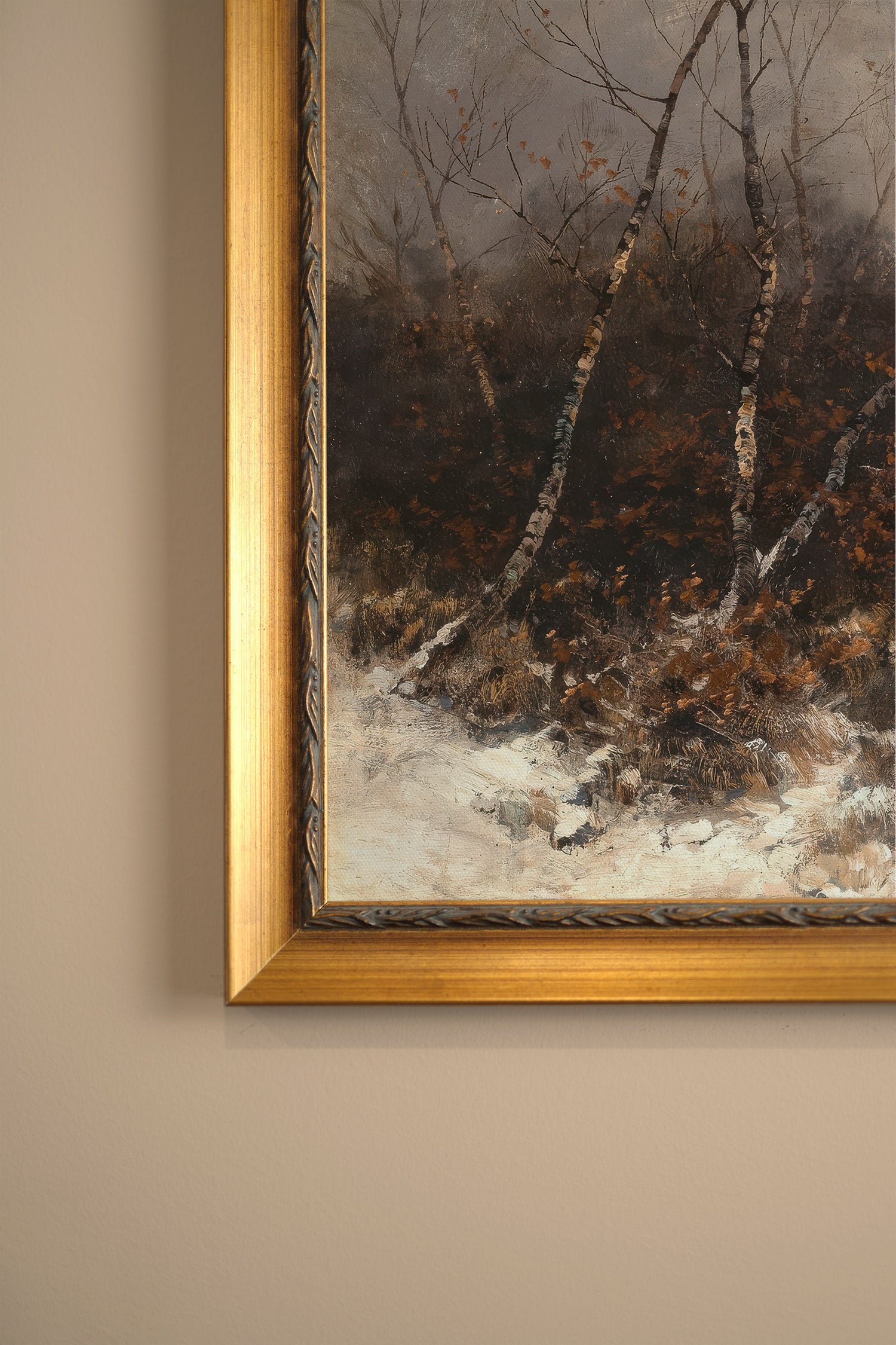 ROYAUME DU GIVRE, Artwork on canvas, framed Vintage Gold