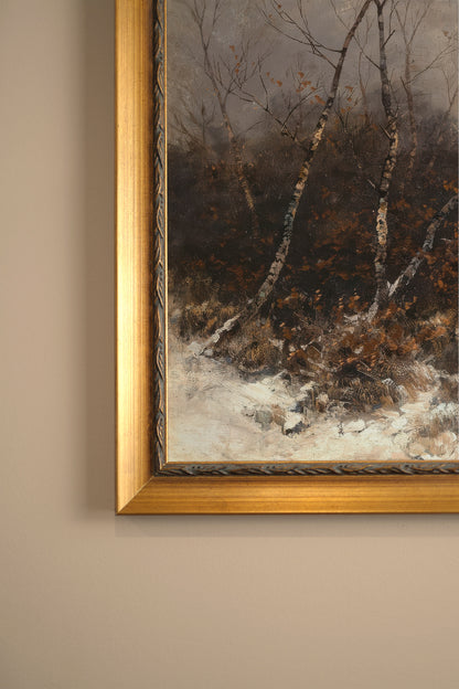 ROYAUME DU GIVRE, Artwork on canvas, framed Vintage Gold