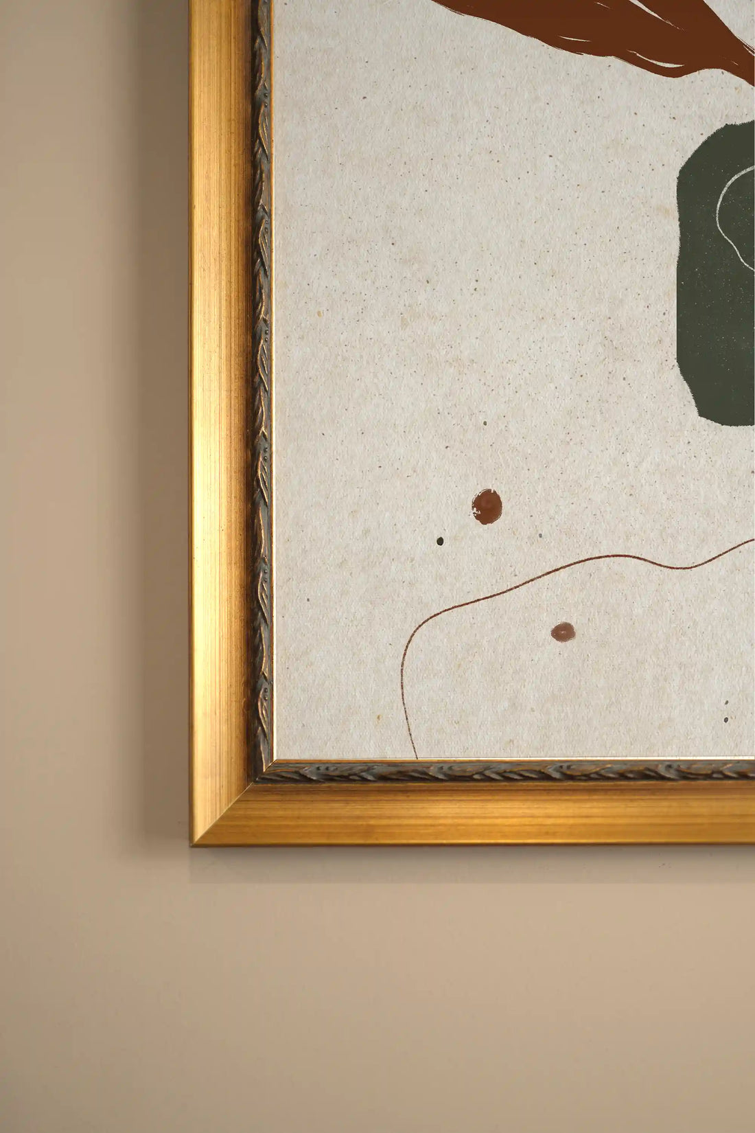 FORCES SILENCIEUSE, Oeuvre sur toile rigide, encadré Vintage Or