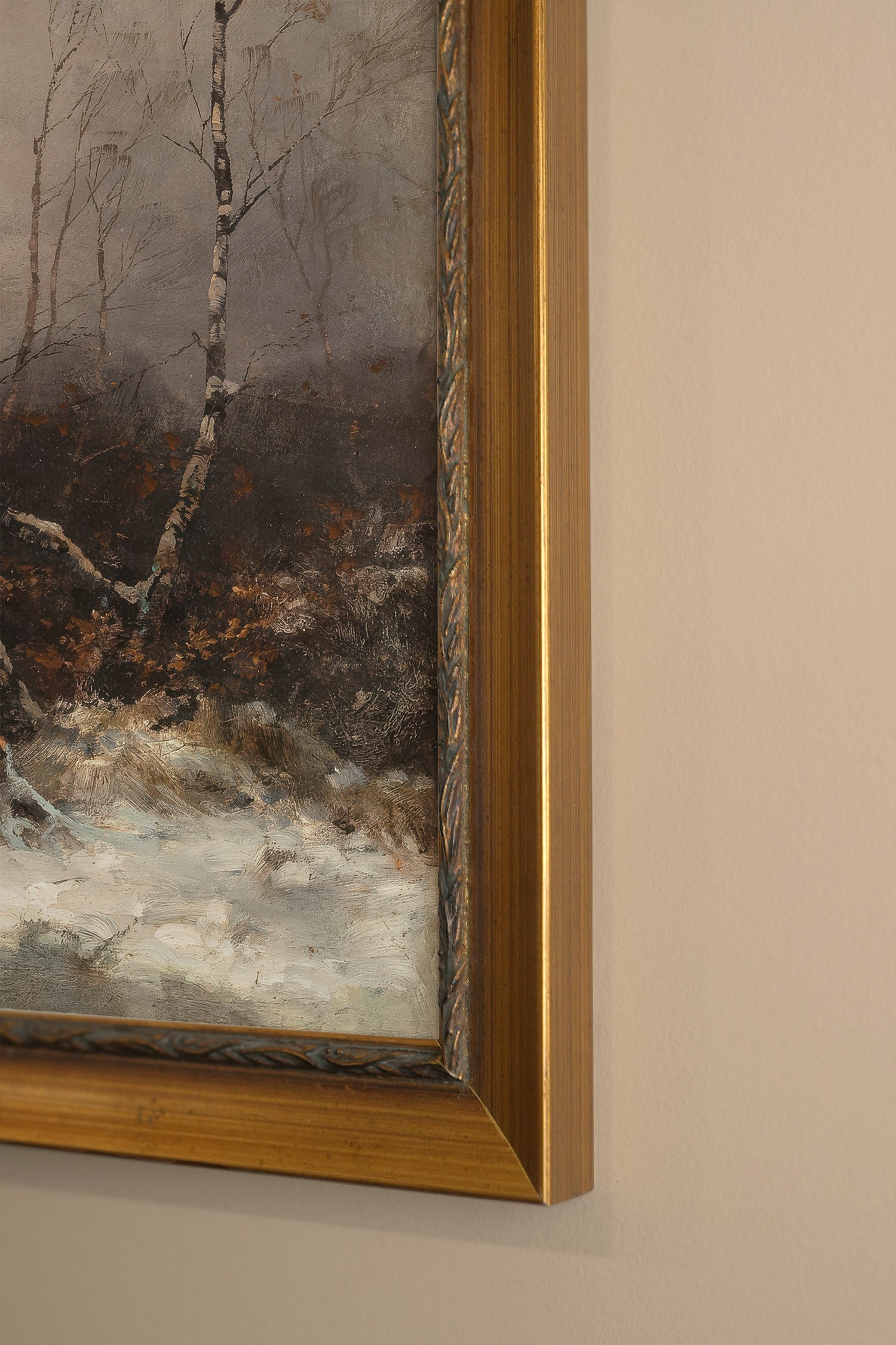 ROYAUME DU GIVRE, Artwork on canvas, framed Vintage Gold