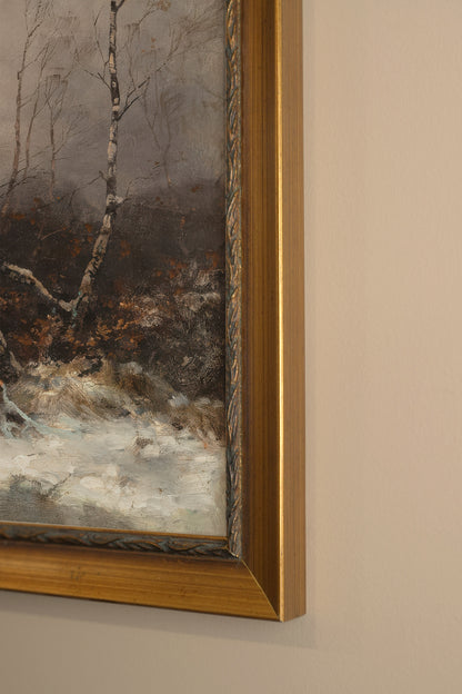 ROYAUME DU GIVRE, Artwork on canvas, framed Vintage Gold