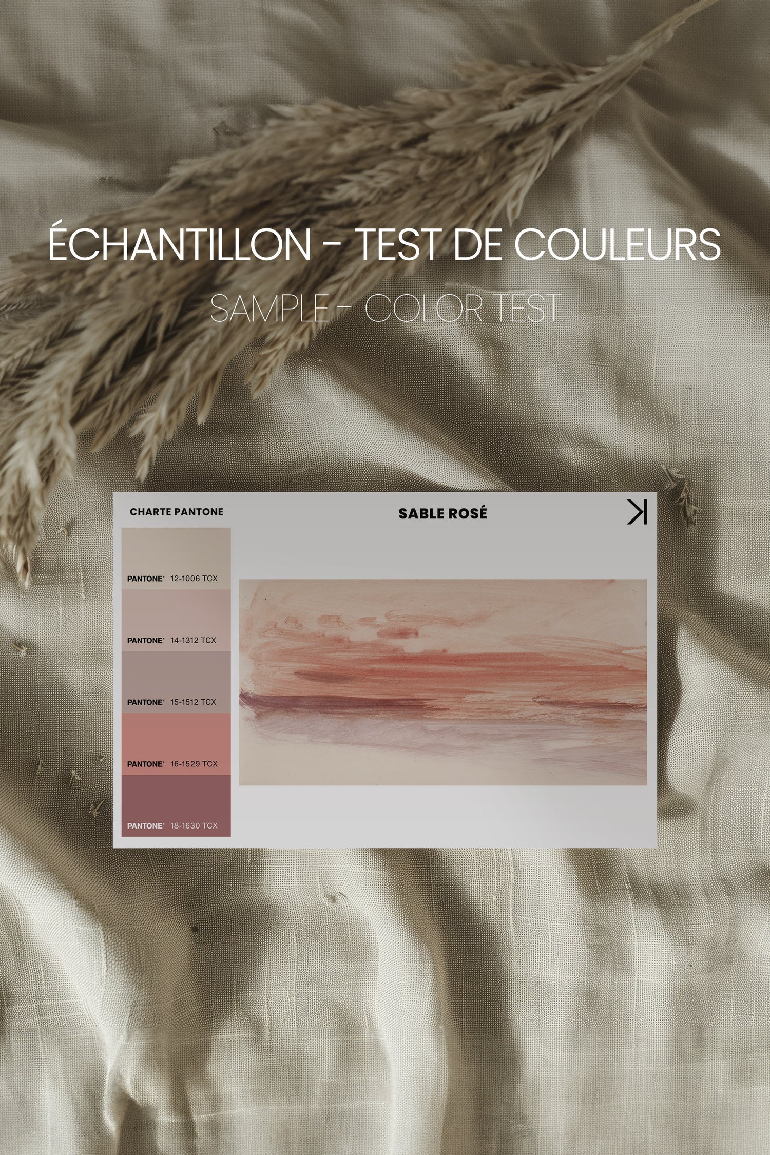 SABLE ROSÉ, Oeuvre sur toile étirée, encadré Brun Chêne