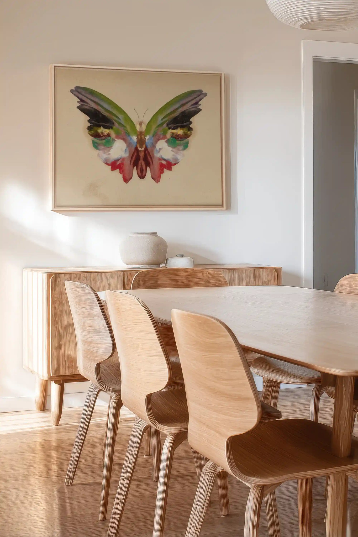 MÉTAMORPHOSE, Work on stretched canvas, framed Naturel Clair