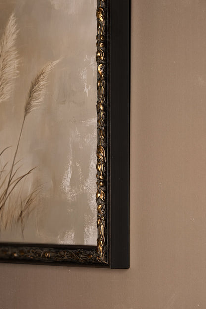 NUANCES DE LIN, Artwork on rigid canvas, framed in Vintage Bronze