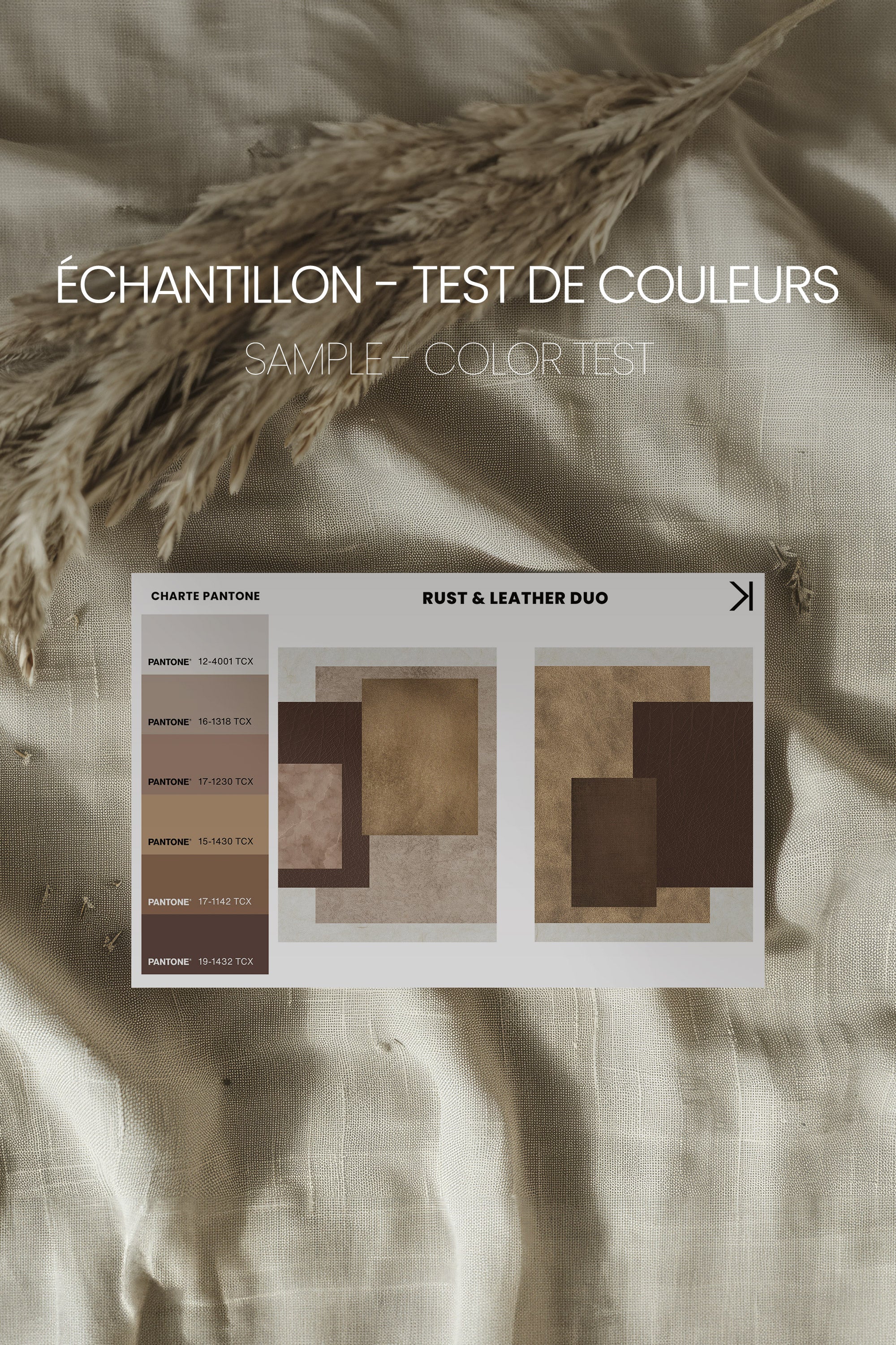 RUST &amp; LEATHER DUO, 2 Oeuvres sur toile étirée, encadré Noir