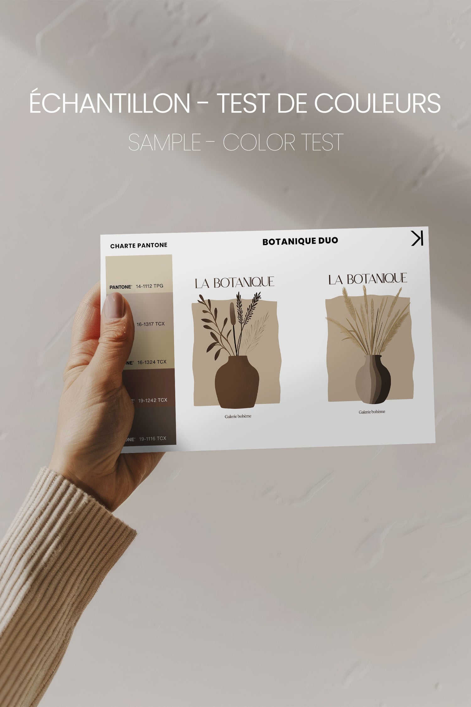 OLEKA CANVAS - BOTANIQUE DUO, 2 Oeuvres sur toile étirée, encadré Naturel Clair