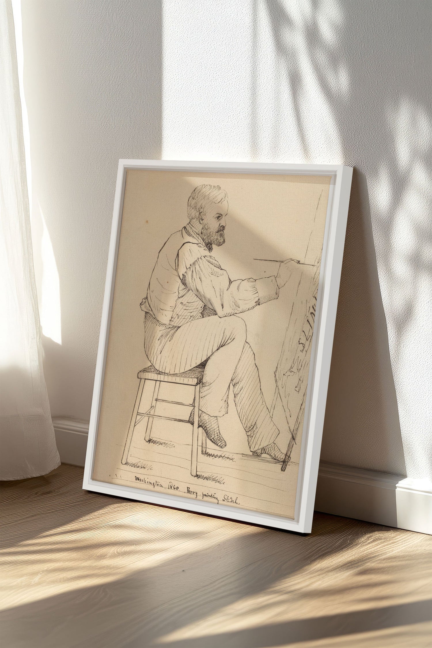 OLEKA CANVAS - AU FIL DU TRAIT, Oeuvre sur toile étirée, encadré Blanc