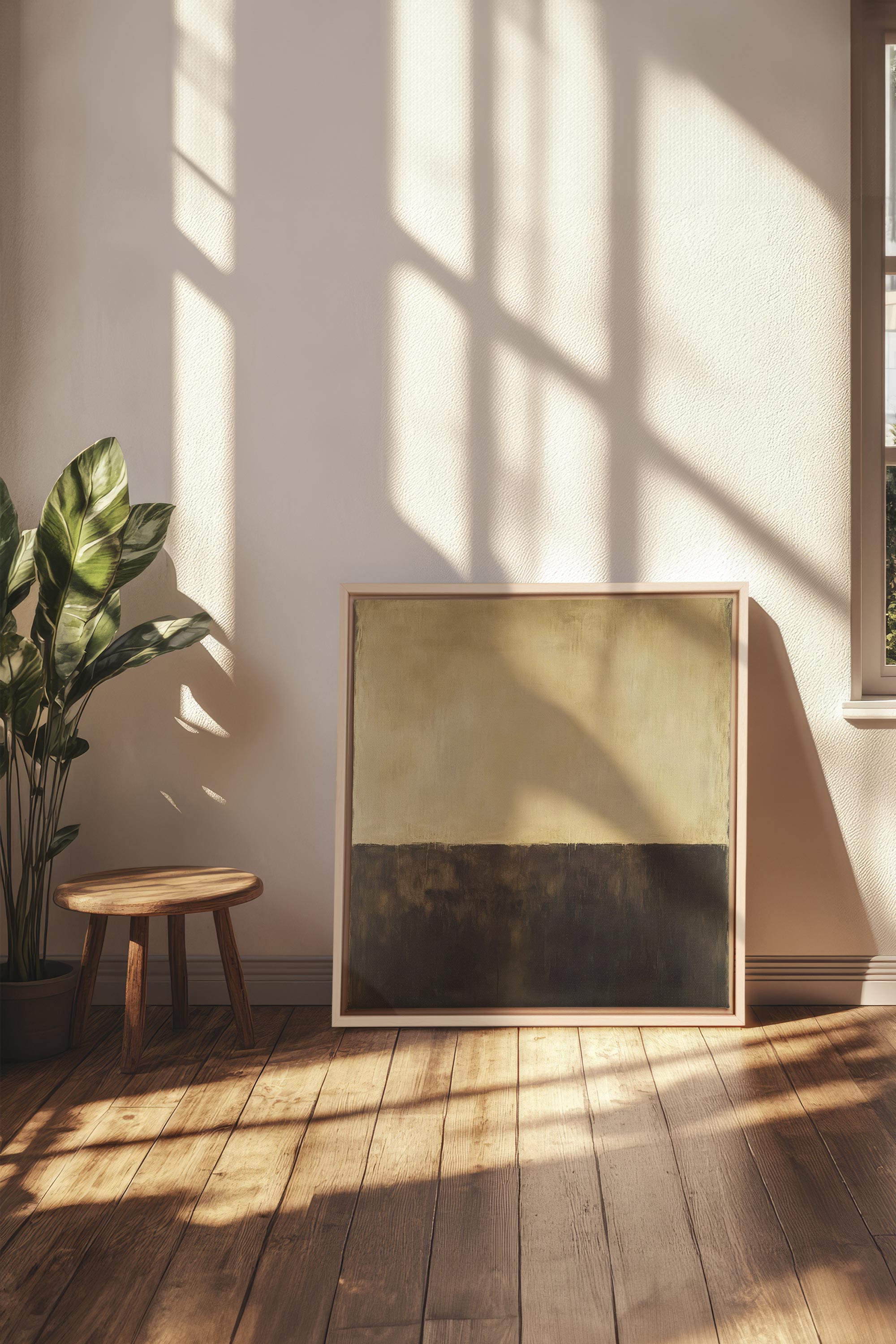 OLEKA CANVAS - DEEP CALM, Oeuvre sur toile étirée, encadré Naturel Clair