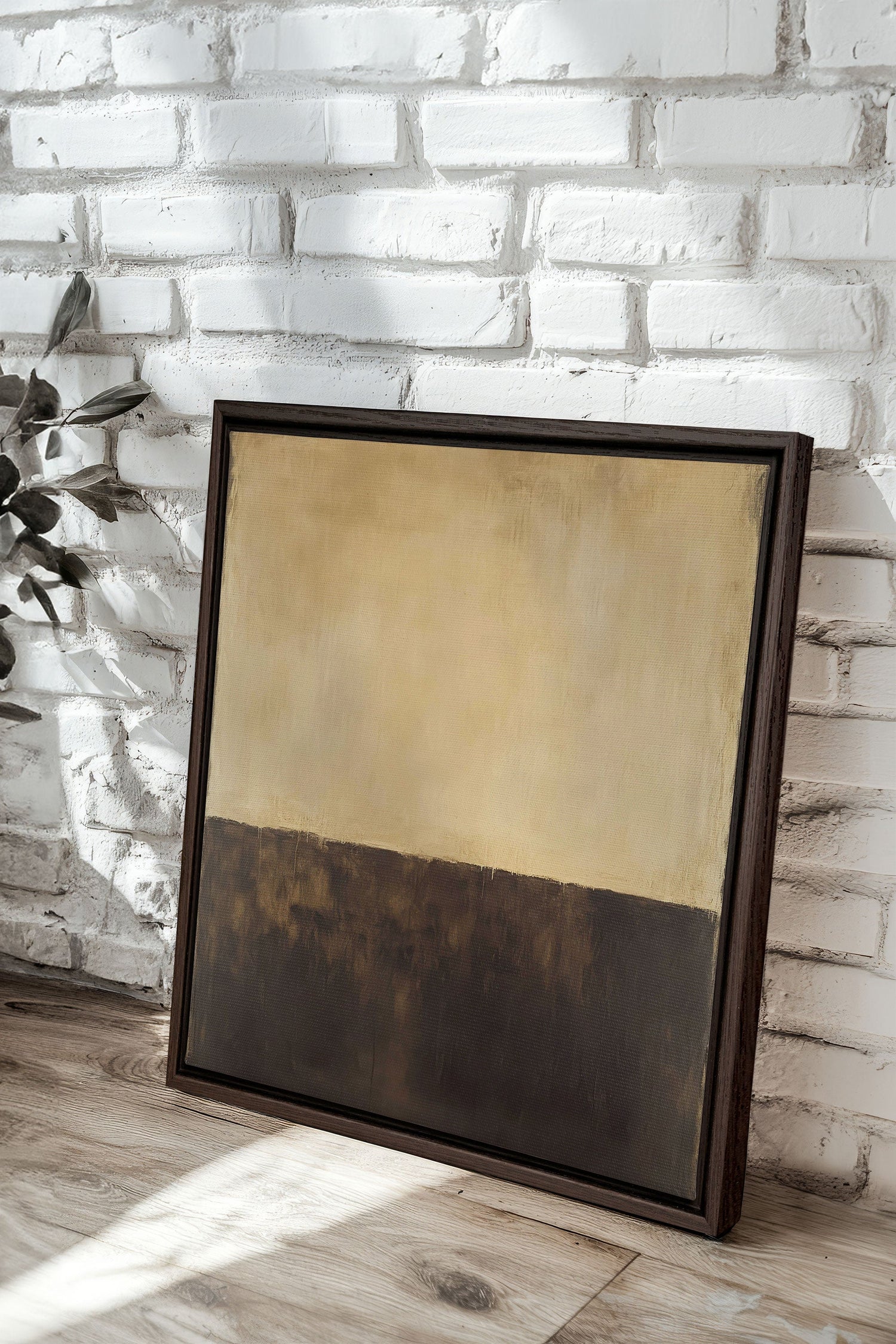 OLEKA CANVAS - DEEP CALM, Oeuvre sur toile étirée, encadré Brun Noyer