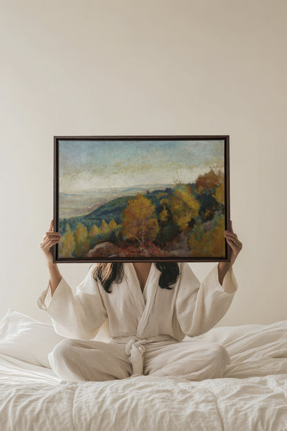 AMBER HILLS, Oeuvre sur toile étirée, encadré Brun Noyer