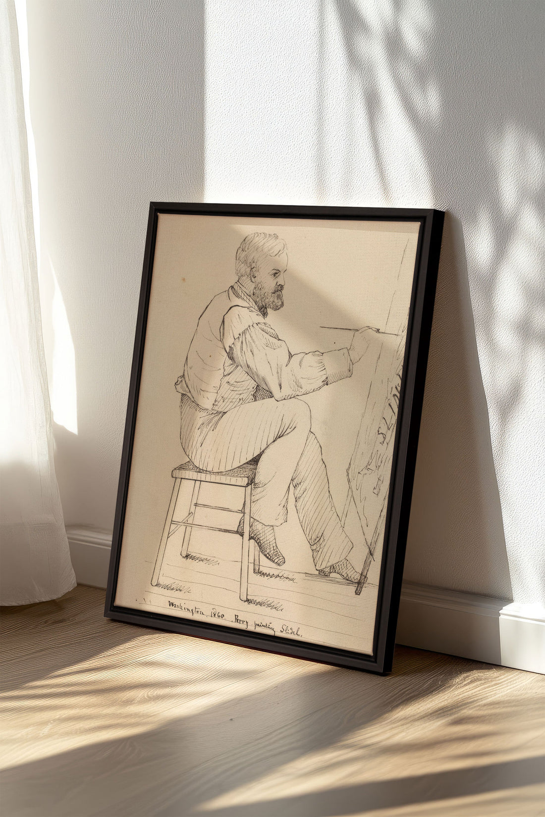 OLEKA CANVAS - AU FIL DU TRAIT, Oeuvre sur toile étirée, encadré Noir