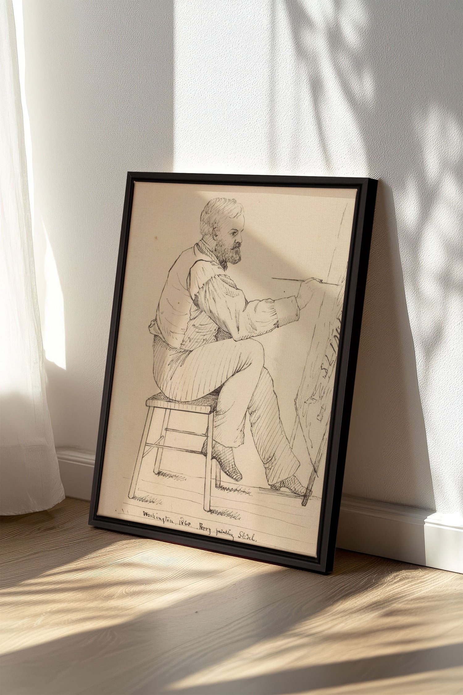 OLEKA CANVAS - AU FIL DU TRAIT, Oeuvre sur toile étirée, encadré Noir