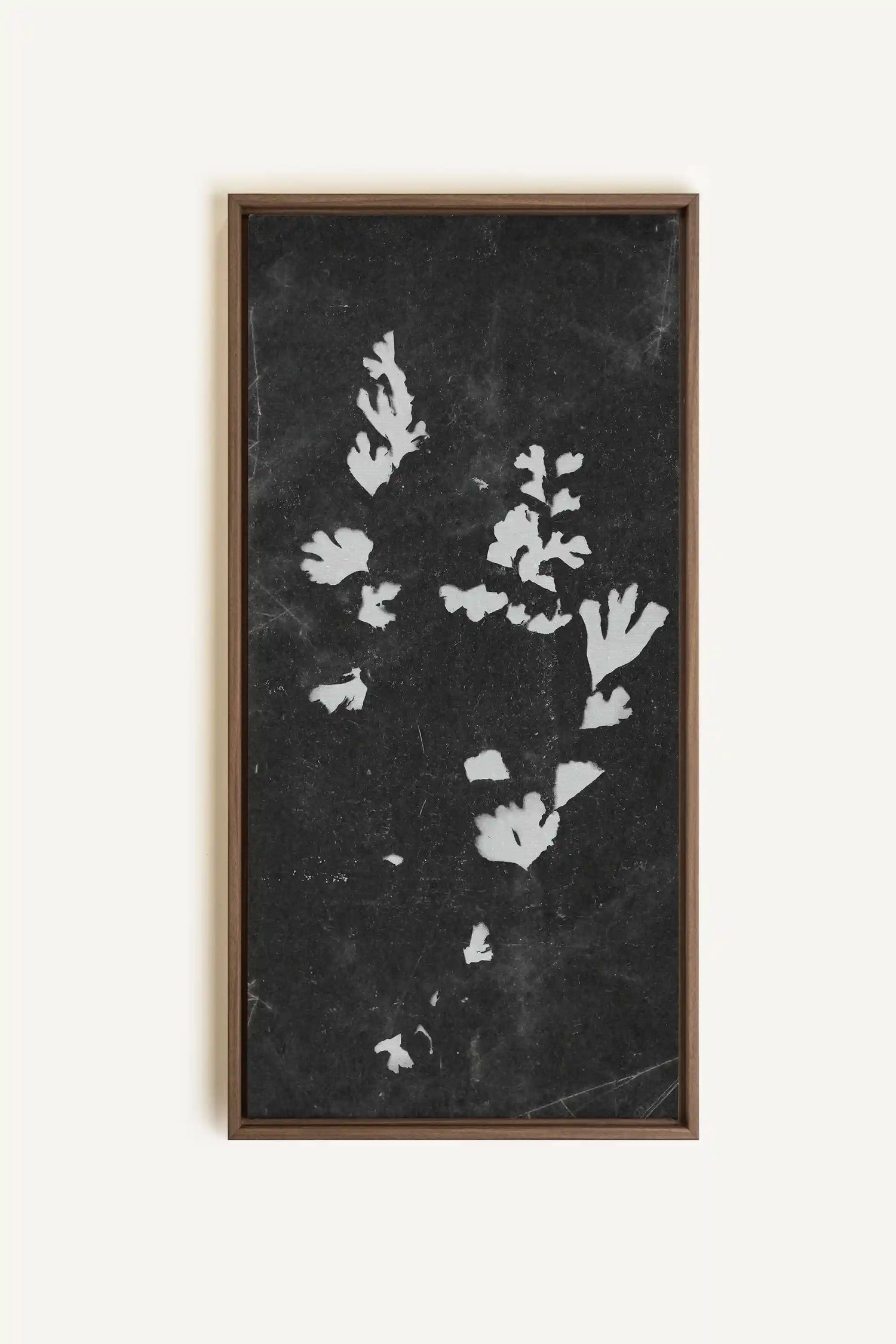 GHOST LEAVES, Work on stretched canvas, framed Oak Brown