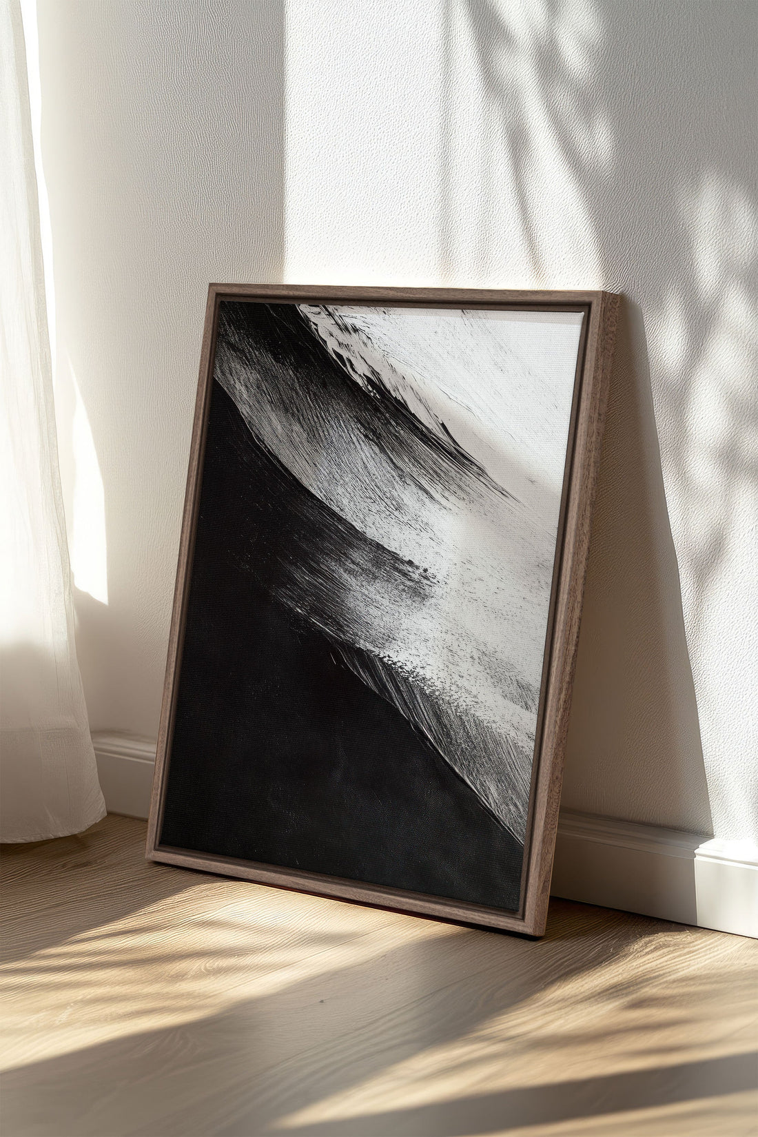 OLEKA CANVAS - TIDE OF SHADOWS, Oeuvre sur toile étirée, encadré Brun Chêne