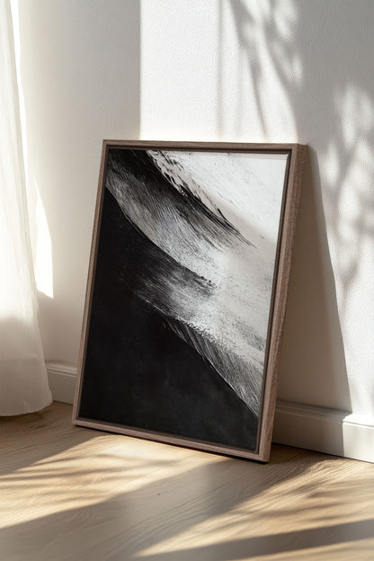 OLEKA CANVAS - TIDE OF SHADOWS, Oeuvre sur toile étirée, encadré Brun Chêne