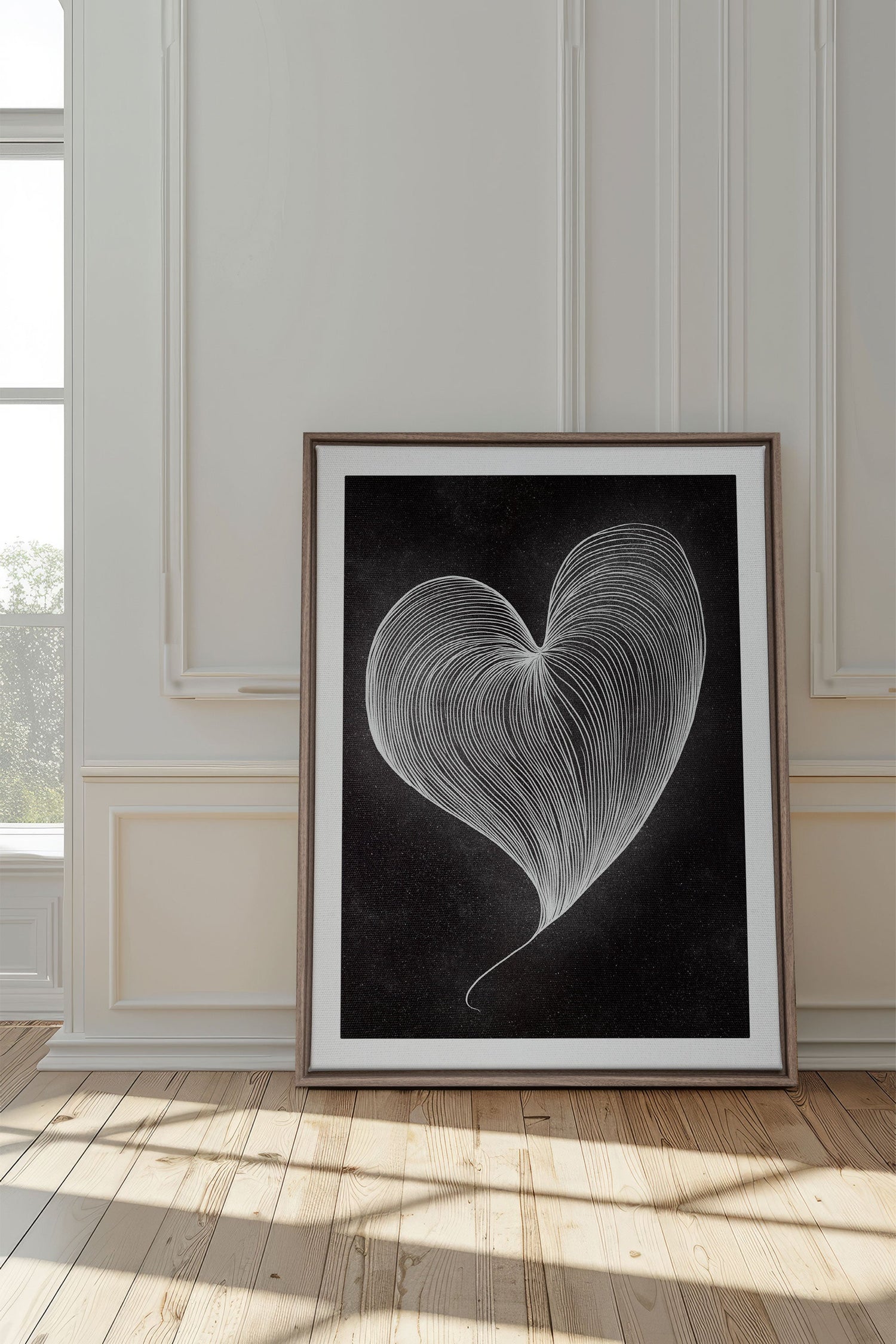 OLEKA CANVAS - SILENT PULSE, Oeuvre sur toile étirée, encadré Brun Chêne