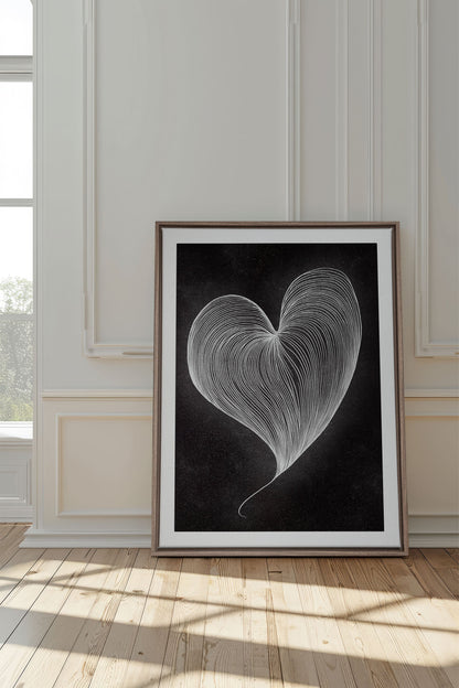 OLEKA CANVAS - SILENT PULSE, Oeuvre sur toile étirée, encadré Brun Chêne