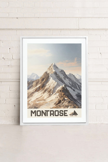 OLEKA CANVAS - MONT ROSE, Oeuvre sur toile étirée, encadré Blanc