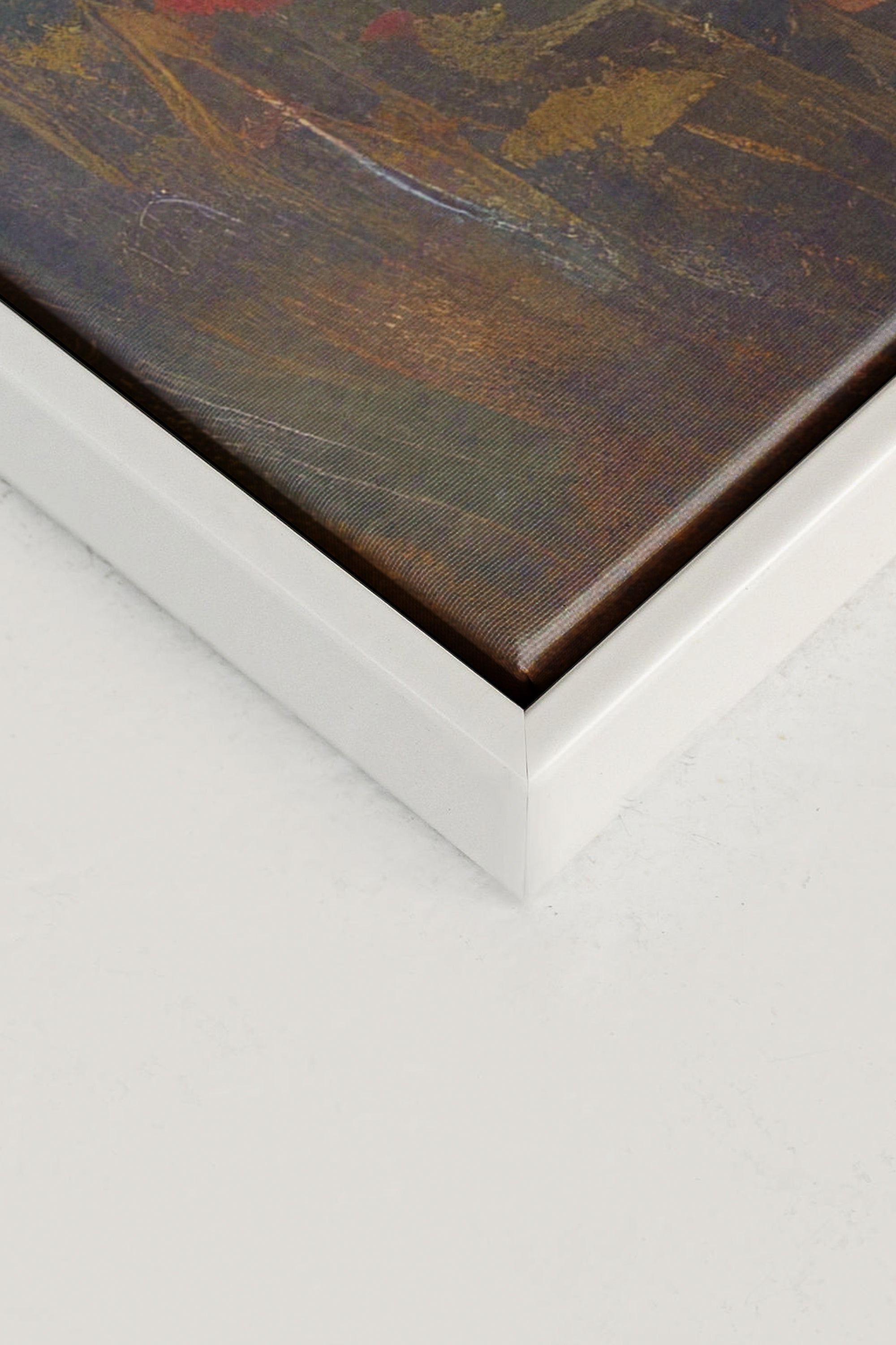 OLEKA CANVAS - Red Oasis, Oeuvre sur toile étirée, encadré Blanc