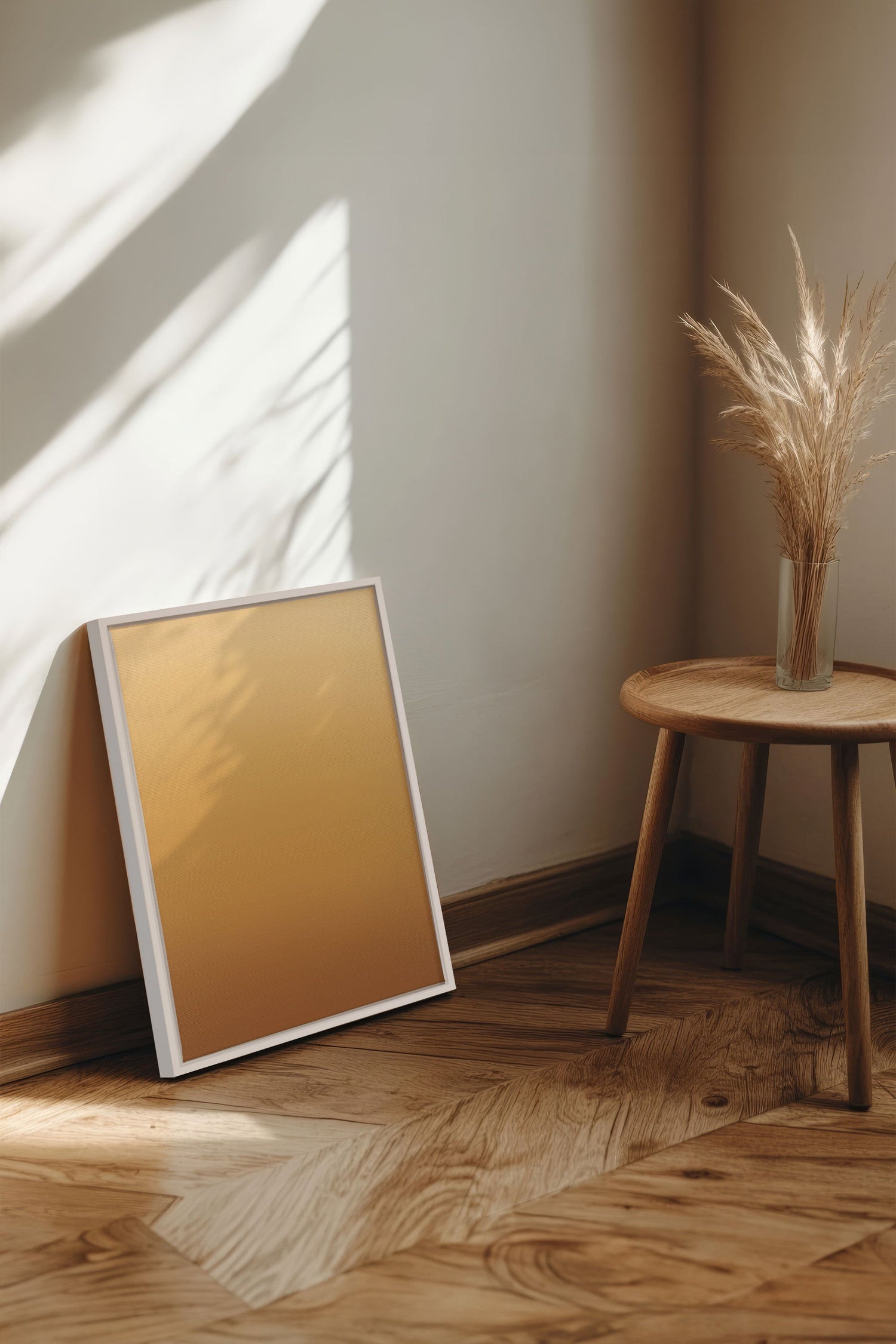 OLEKA CANVAS - BRISE DU SOIR, Oeuvre sur toile étirée, encadré Blanc