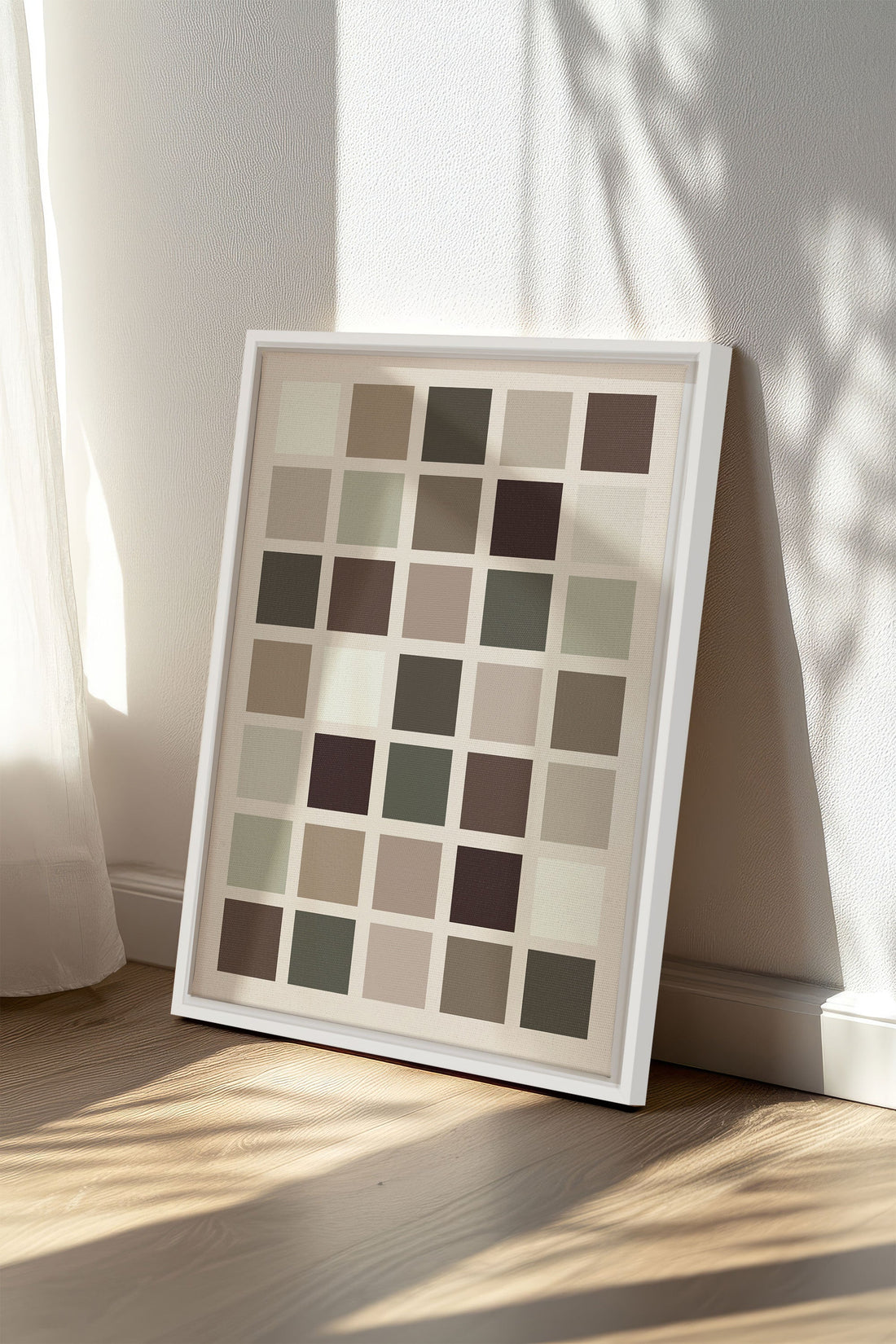 OLEKA CANVAS - ORGANIZED TONES, Oeuvre sur toile étirée, encadré Blanc
