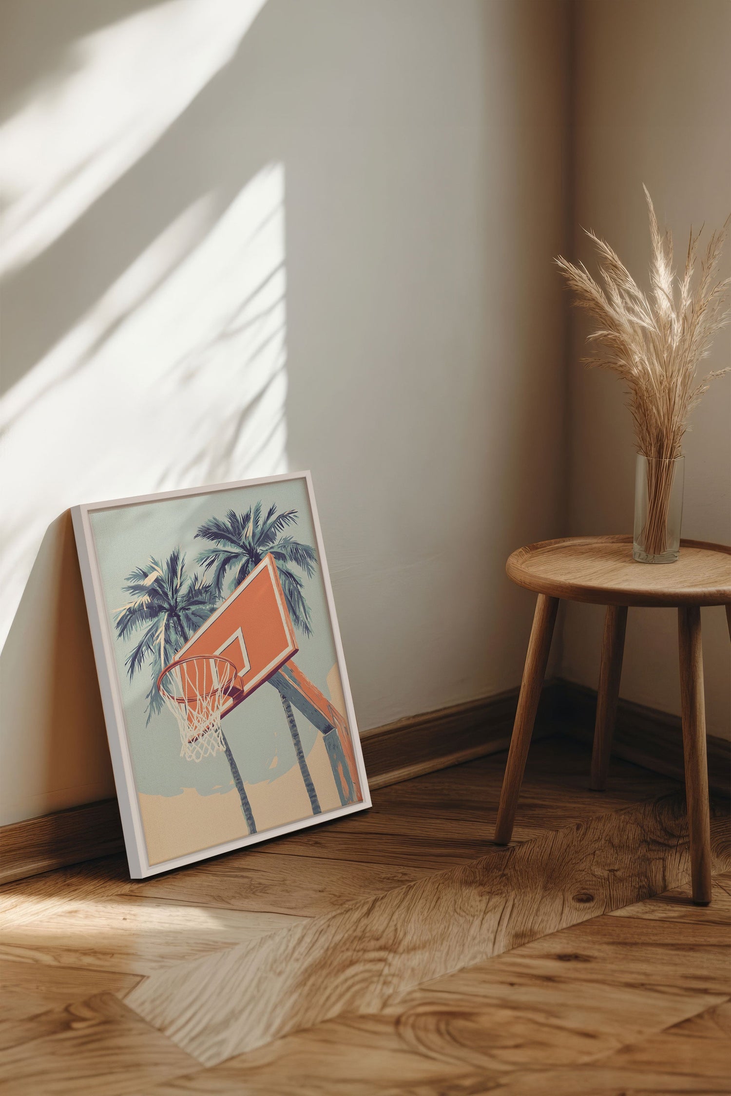 OLEKA CANVAS - SUMMER HOOPS, Oeuvre sur toile étirée, encadré Blanc