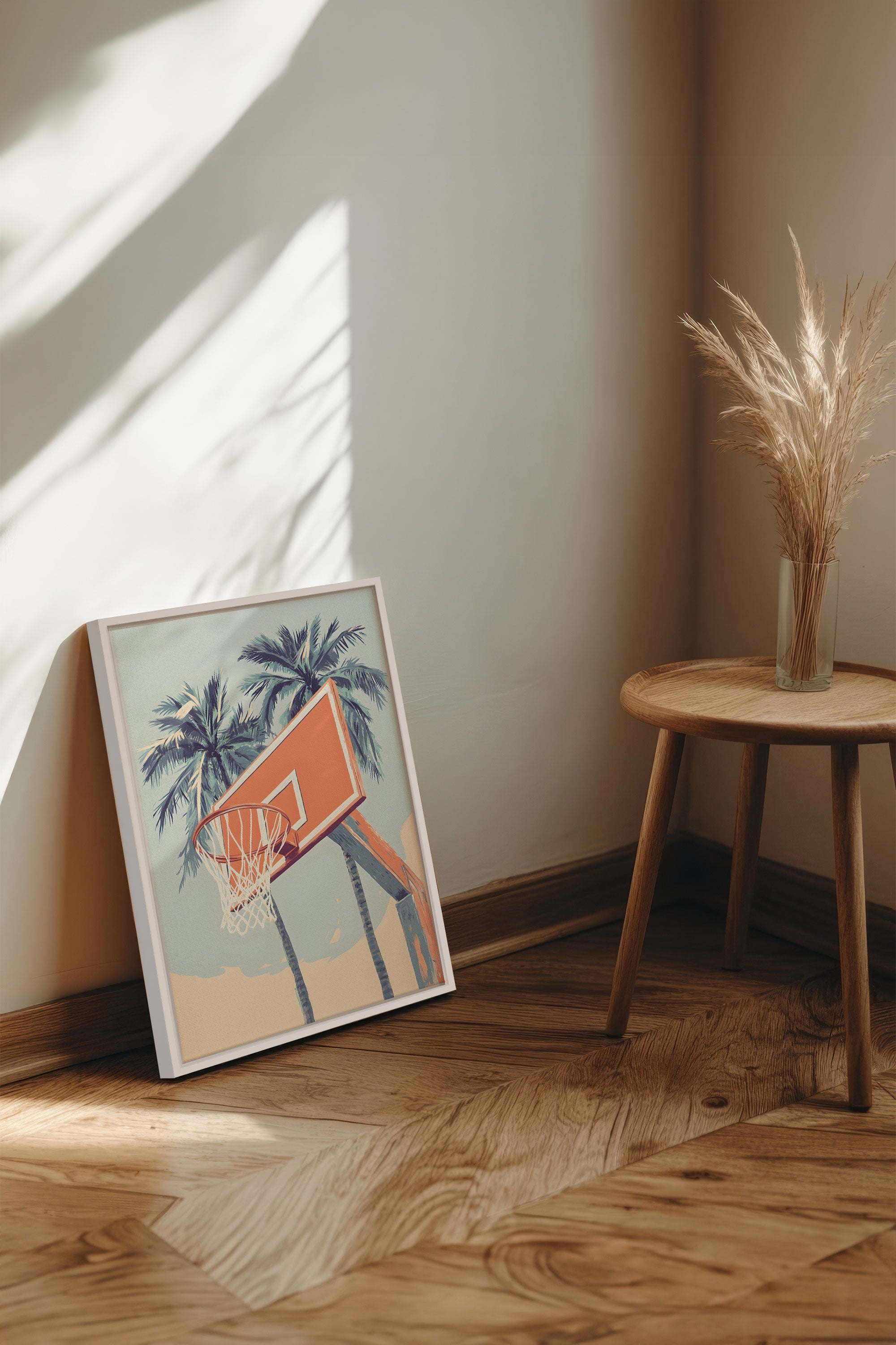 OLEKA CANVAS - SUMMER HOOPS, Oeuvre sur toile étirée, encadré Blanc