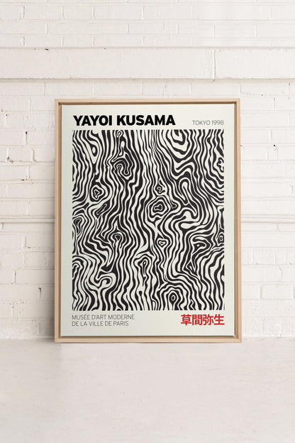 OLEKA CANVAS - KUSAMA I, Oeuvre sur toile étirée, encadré Naturel Clair