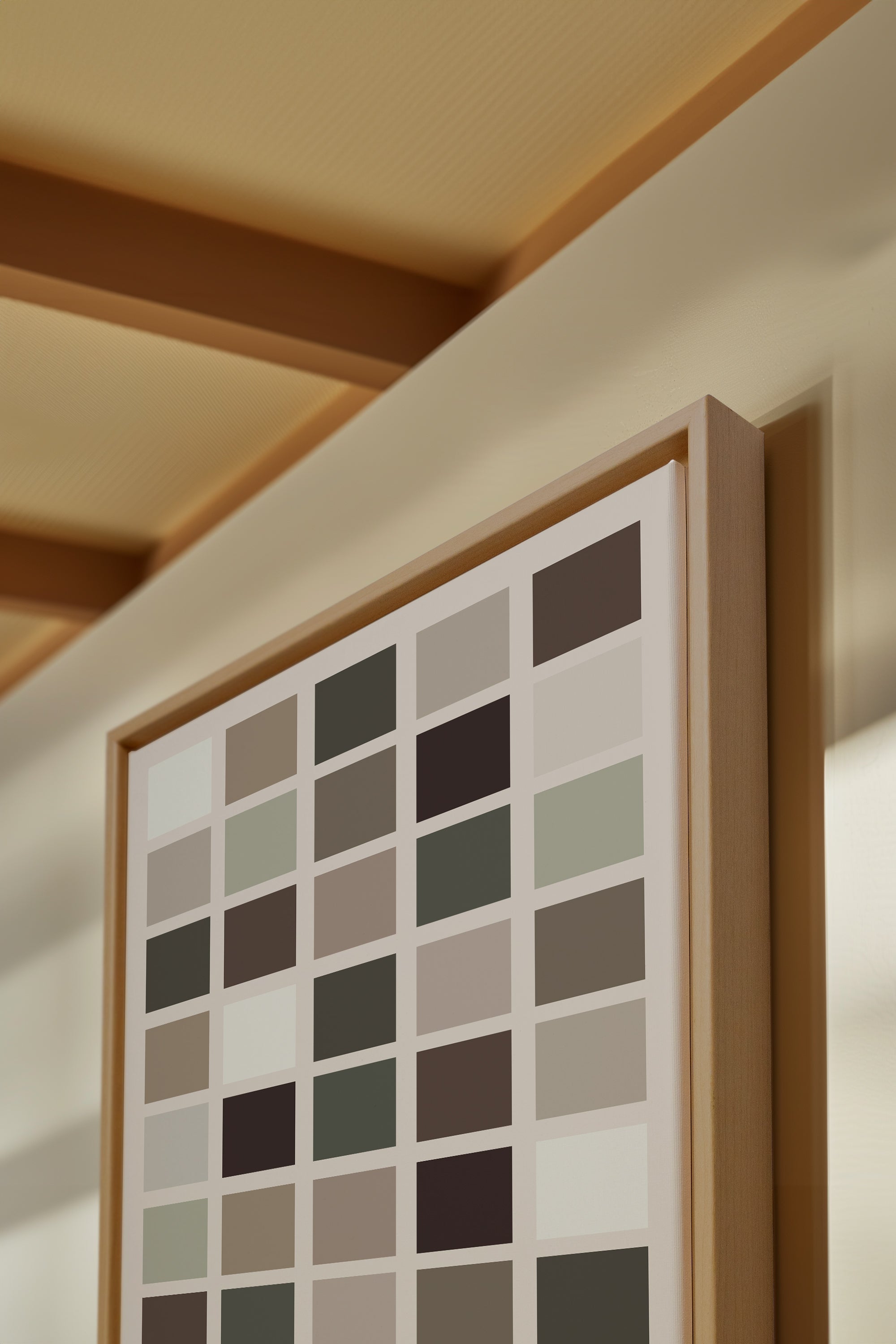 OLEKA CANVAS - ORGANIZED TONES, Oeuvre sur toile étirée, encadré Naturel Clair