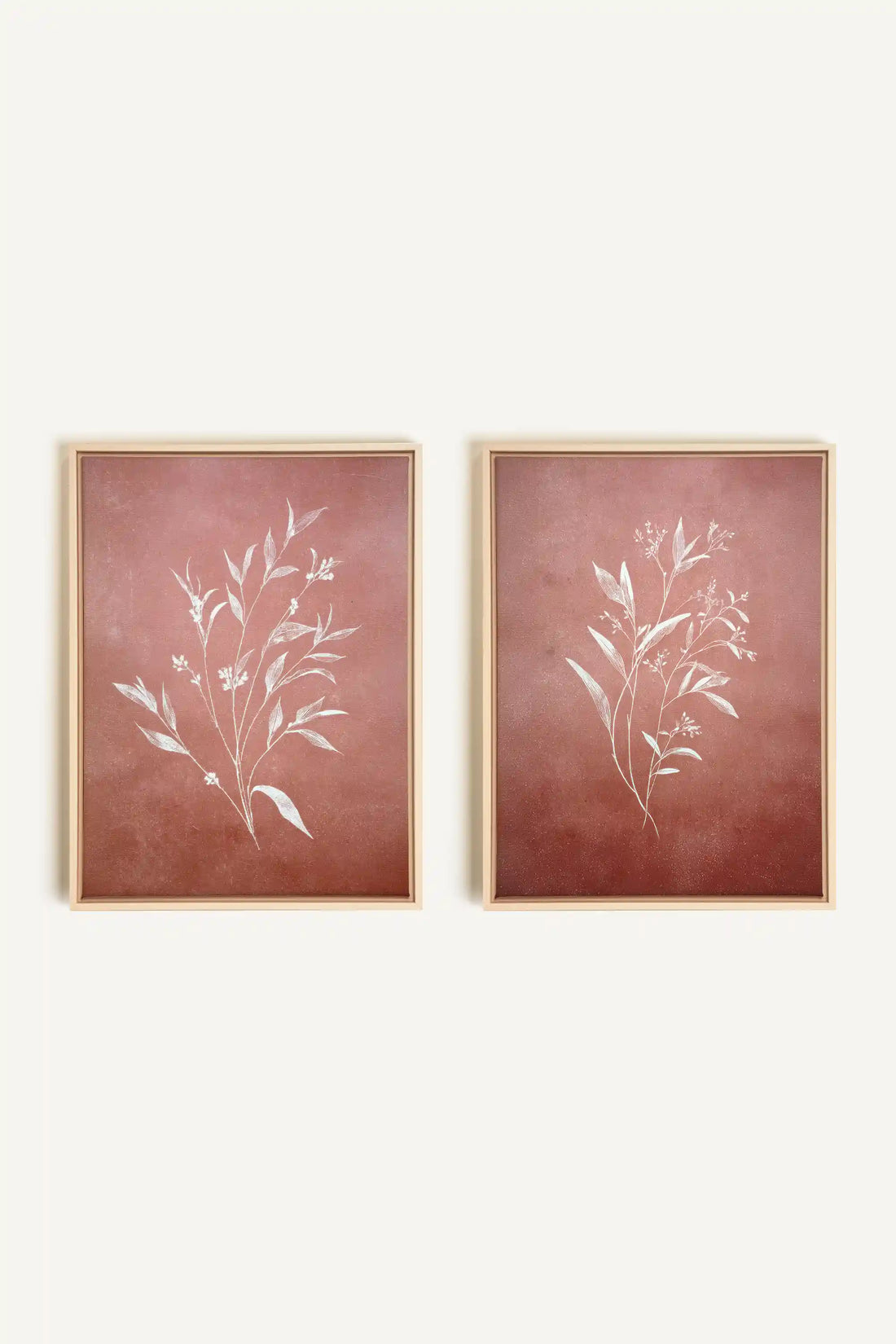 SOFT SIENNA DUO, 2 Works on stretched canvas, framed Naturel Clair
