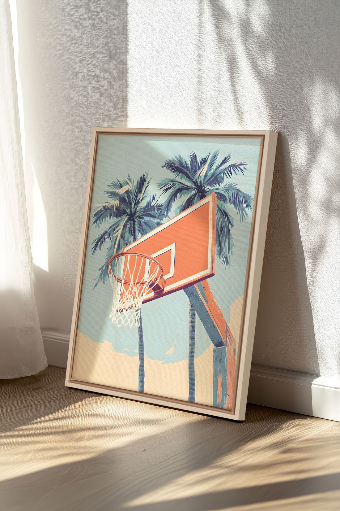 OLEKA CANVAS - SUMMER HOOPS, Oeuvre sur toile étirée, encadré Naturel Clair