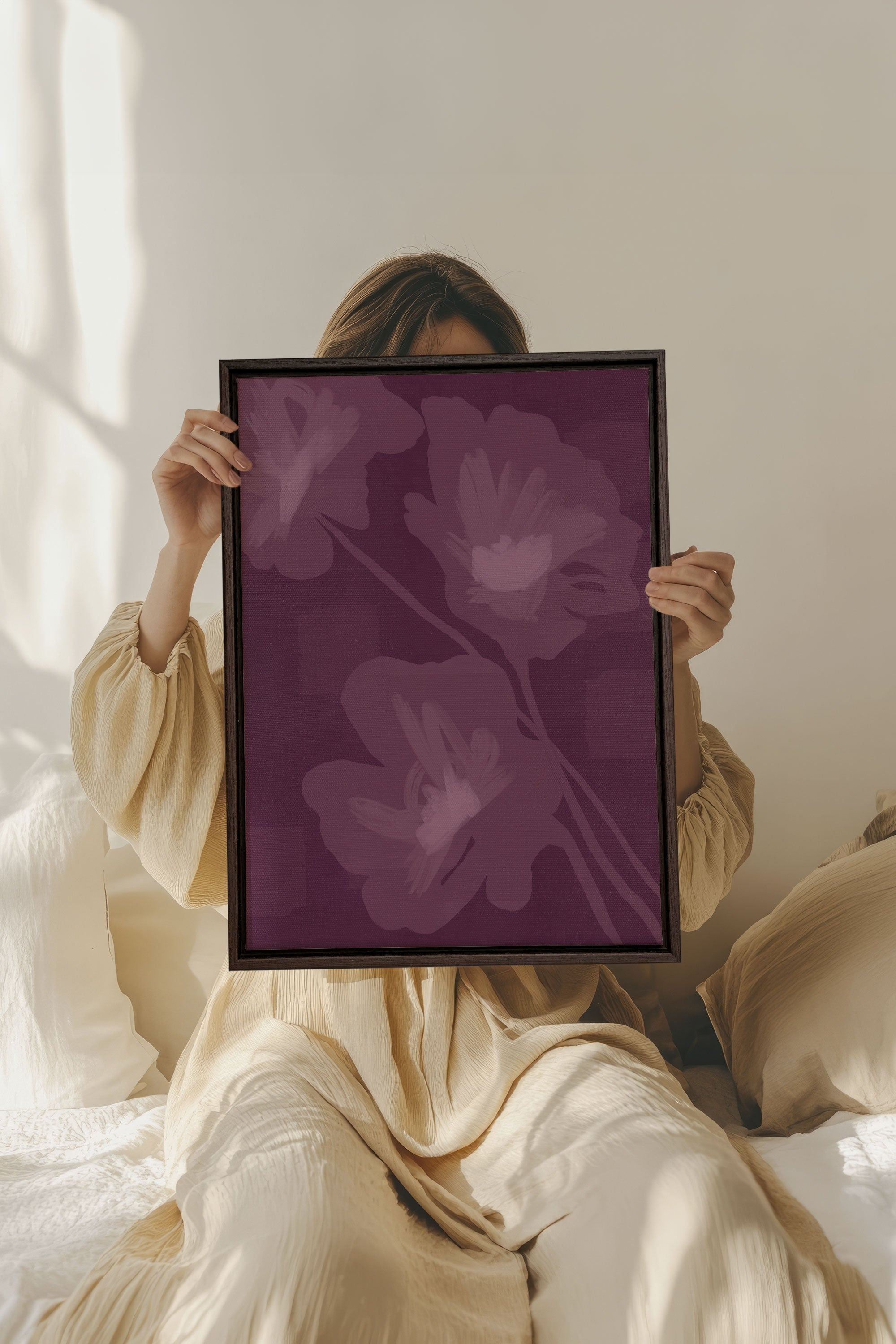 OLEKA CANVAS - DEEP HARMONY, Oeuvre sur toile étirée, encadré Brun Noyer