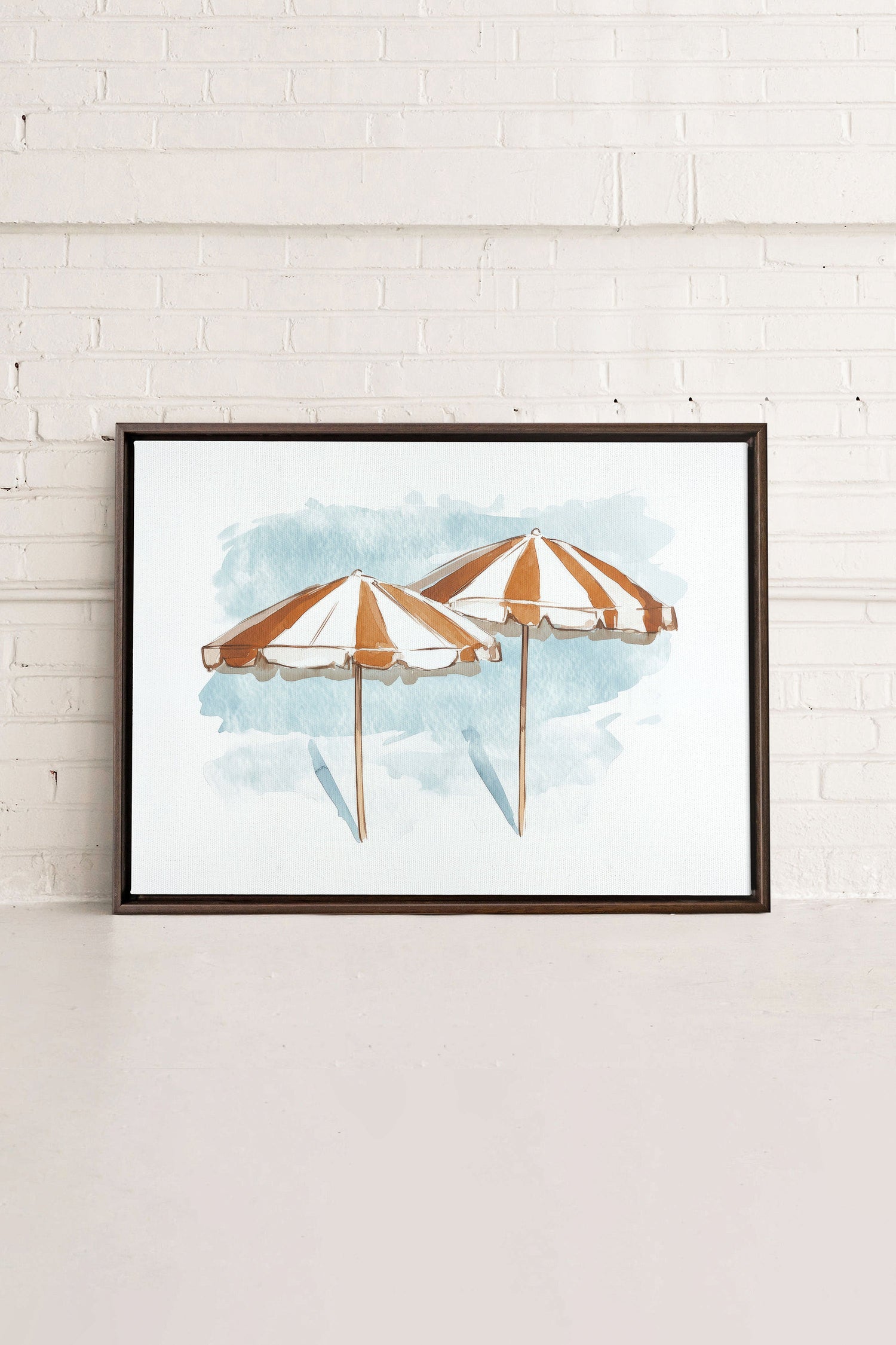 OLEKA CANVAS - OCEAN SHADE, Oeuvre sur toile étirée, encadré Brun Noyer