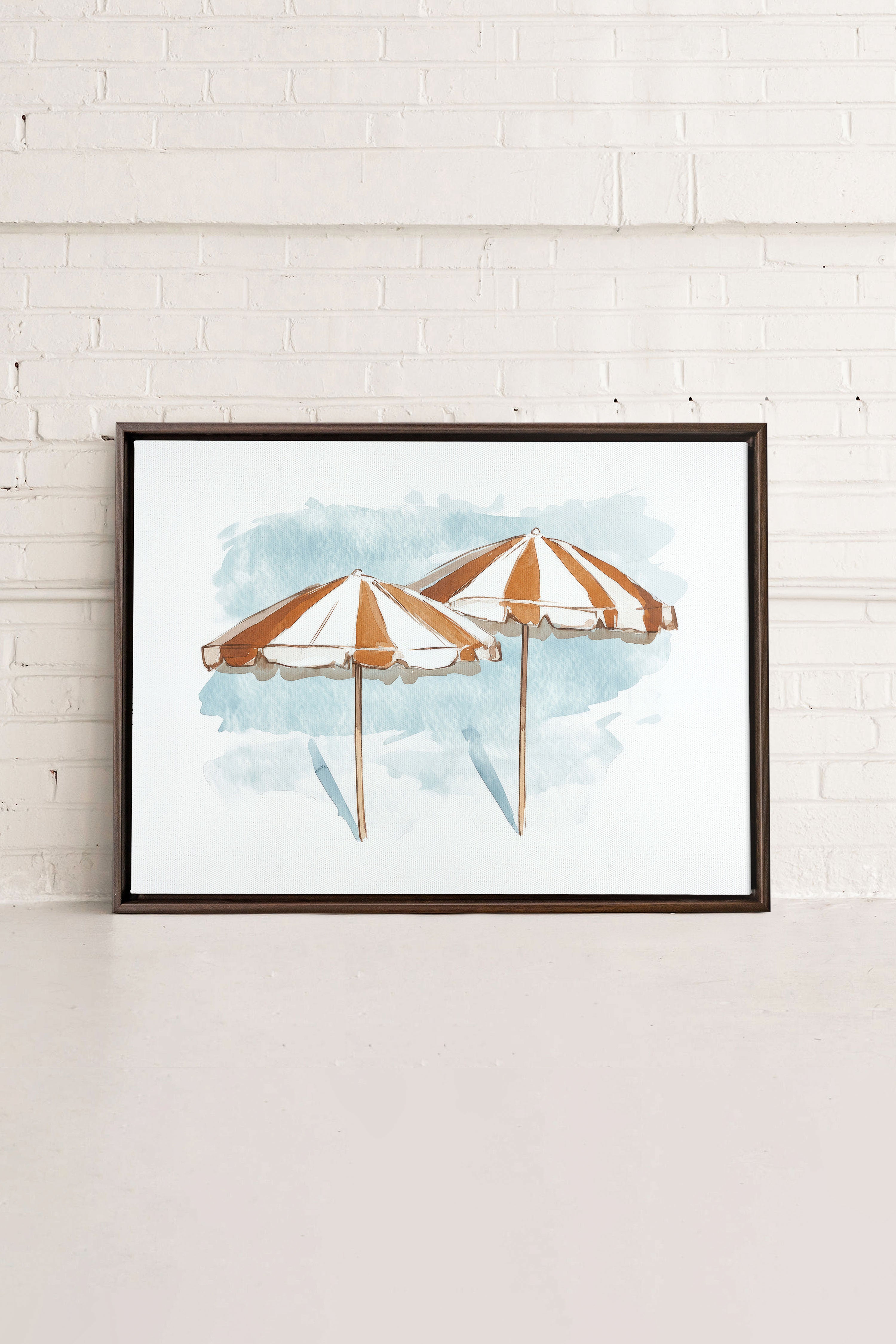 OLEKA CANVAS - OCEAN SHADE, Oeuvre sur toile étirée, encadré Brun Noyer